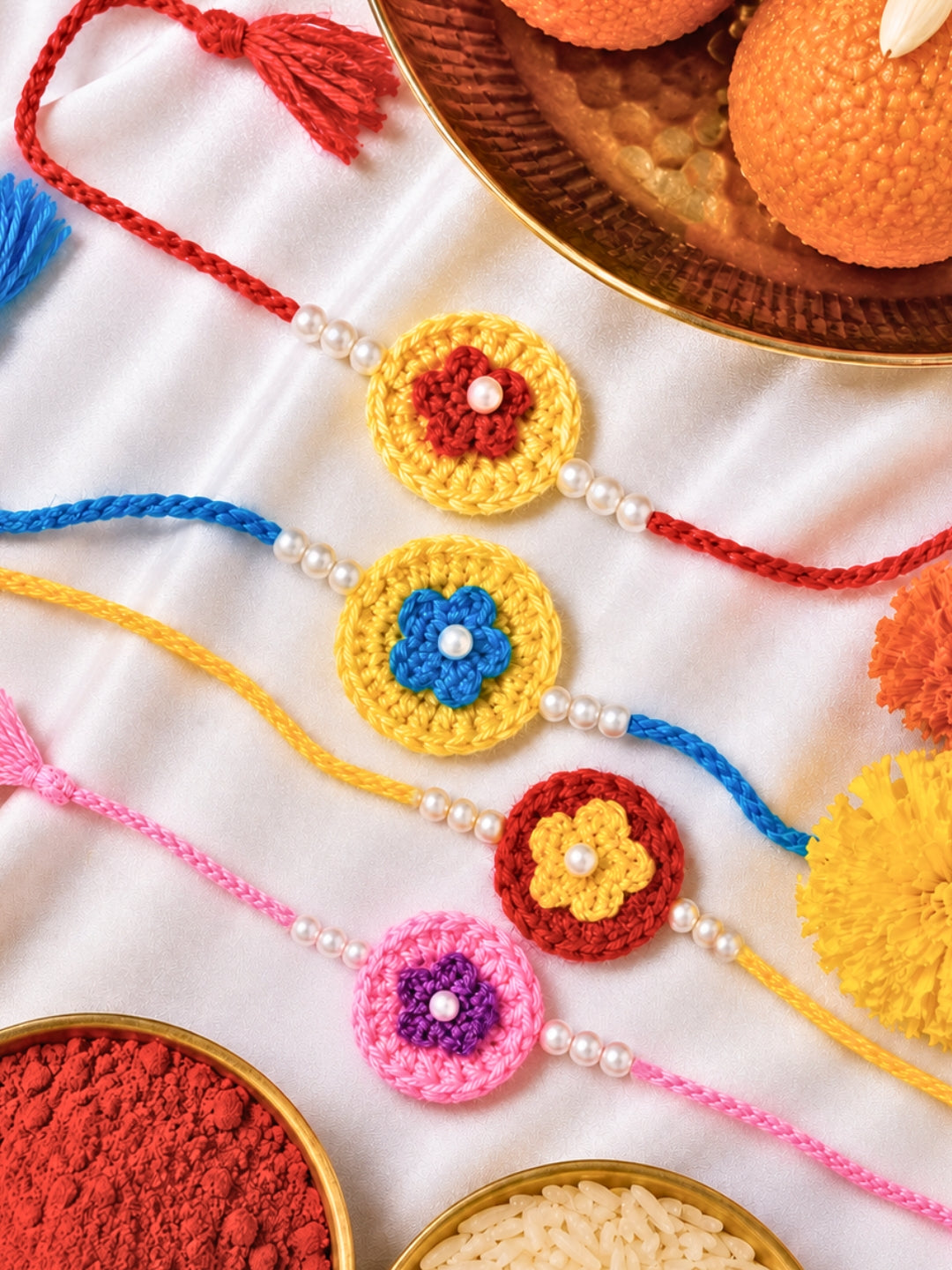 Soft Flower Rakhi - Blue