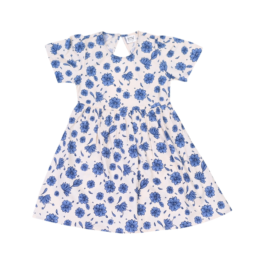 Cotton Emma Dress - Blue Floral