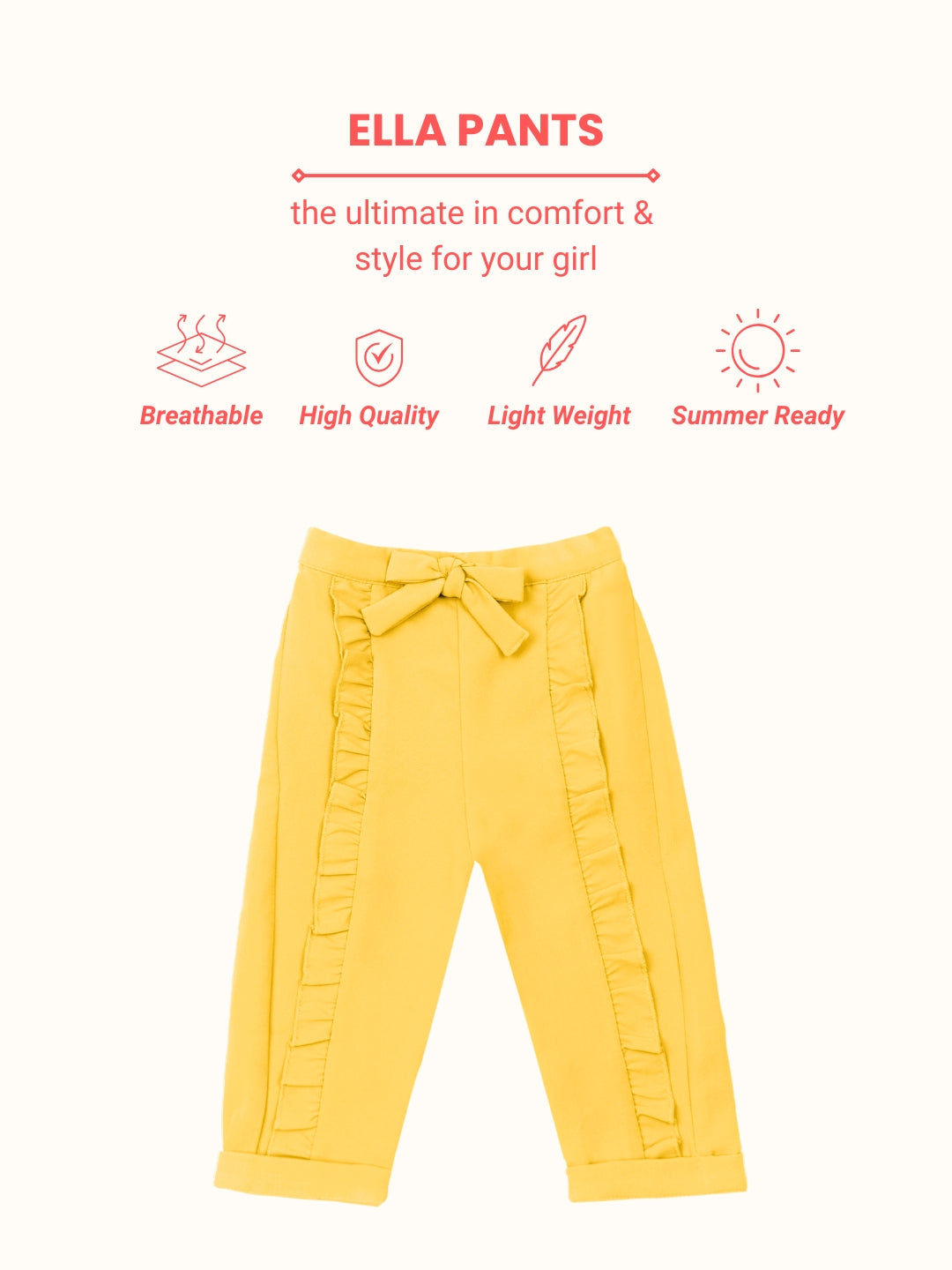 Ella Frill Pants - Yellow