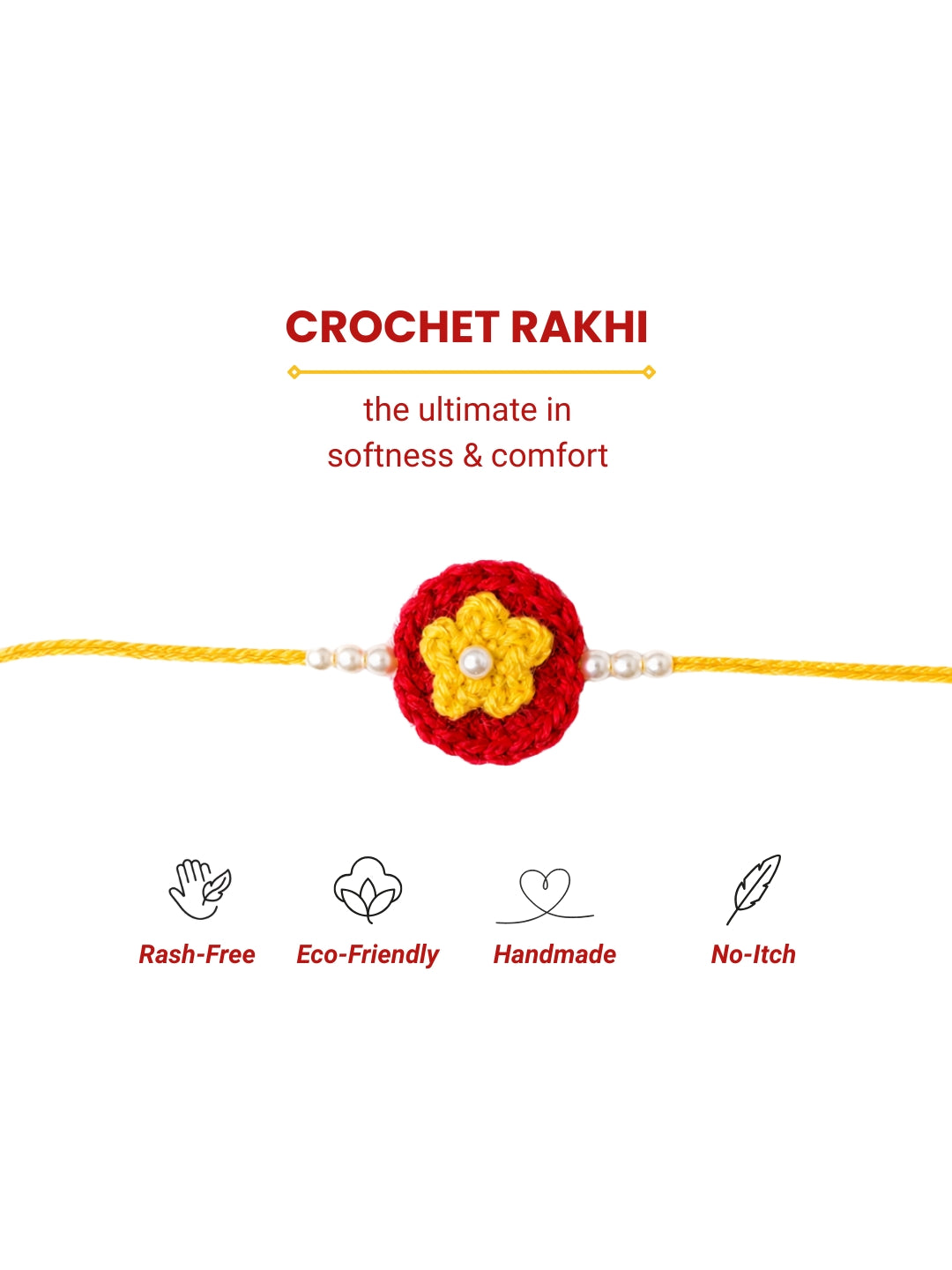 Soft Flower Rakhi - Yellow