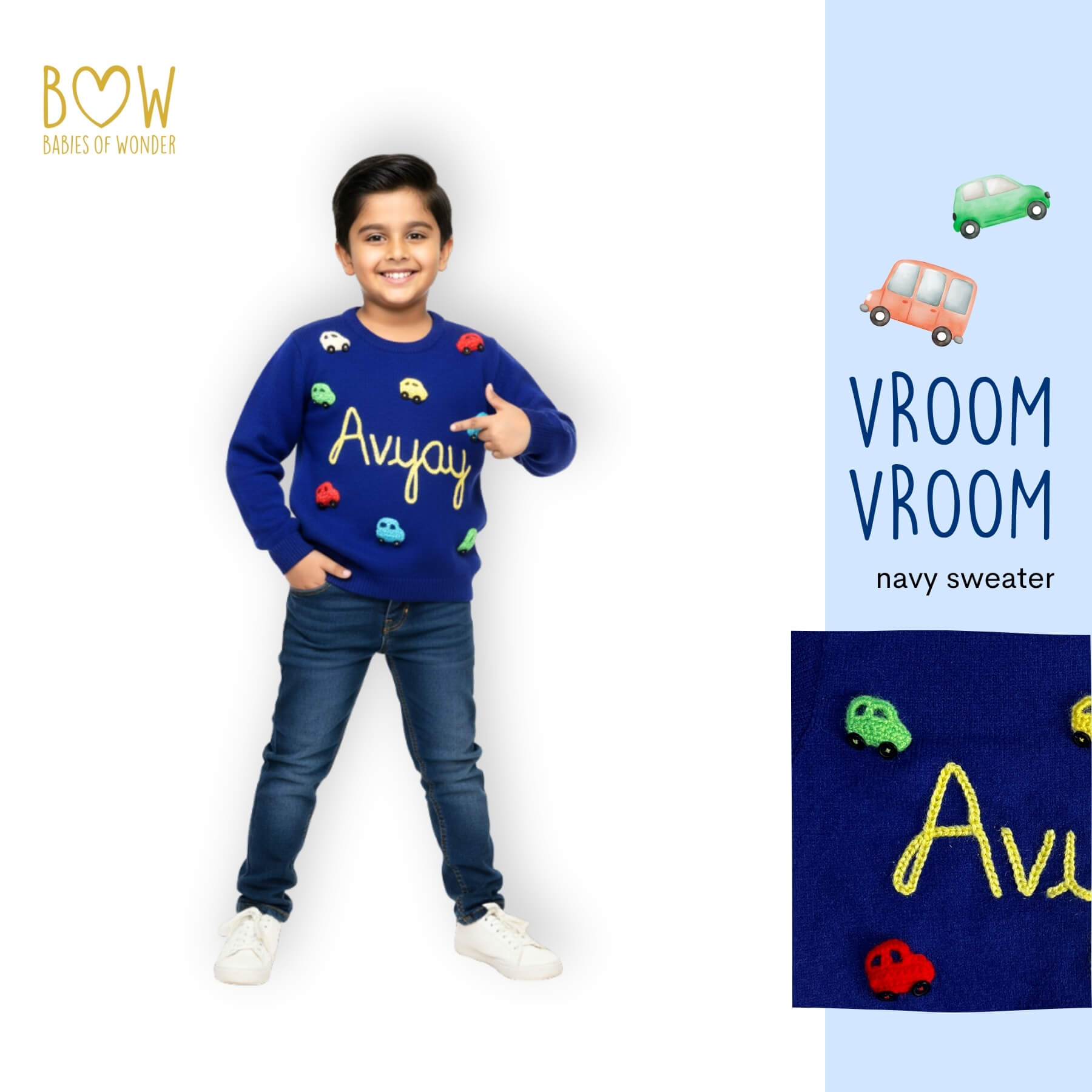 Boys Customised Cars Sweater