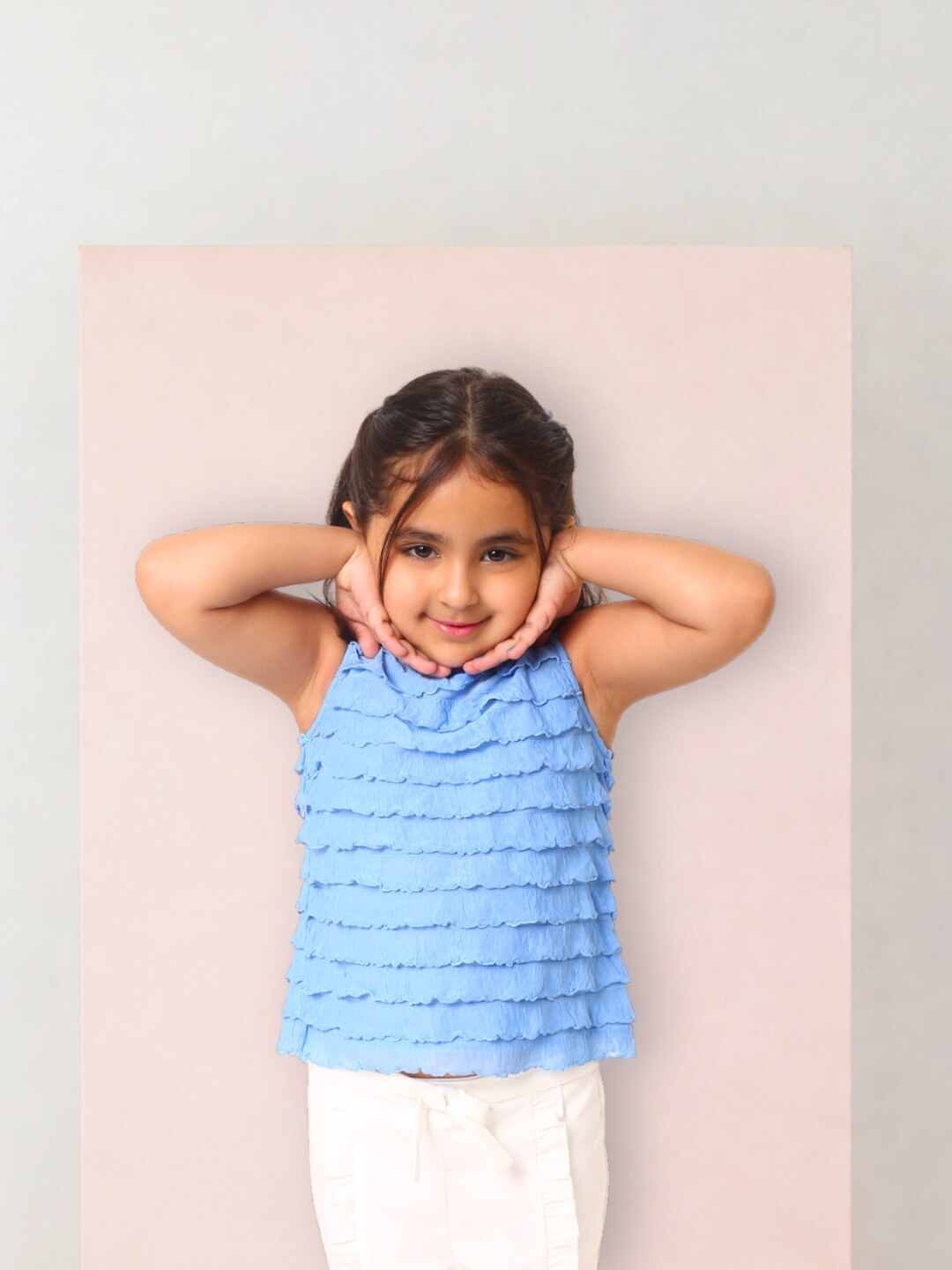Sarah Frills Top - Blue
