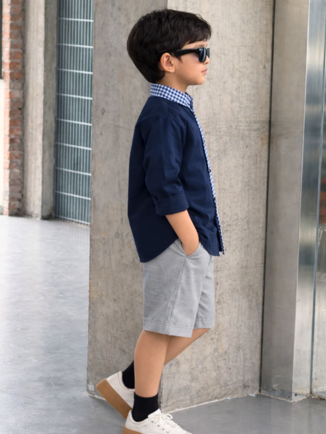 Archie Cotton Shirt - Navy