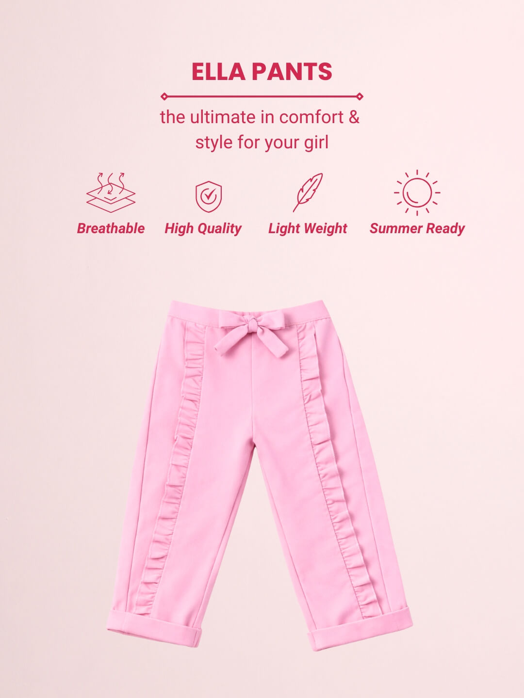 Ella Frills Pants - Baby Pink