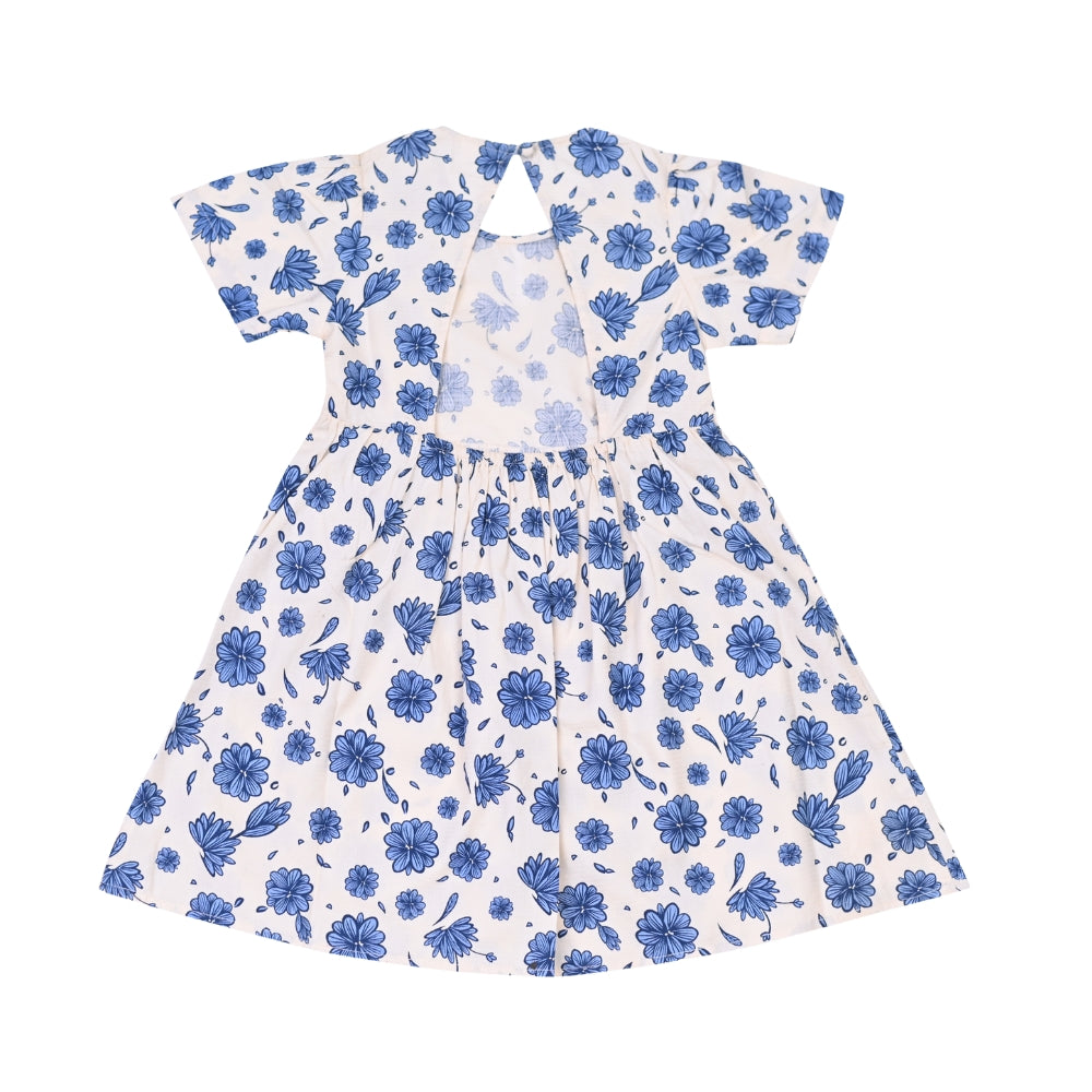 Cotton Emma Dress - Blue Floral