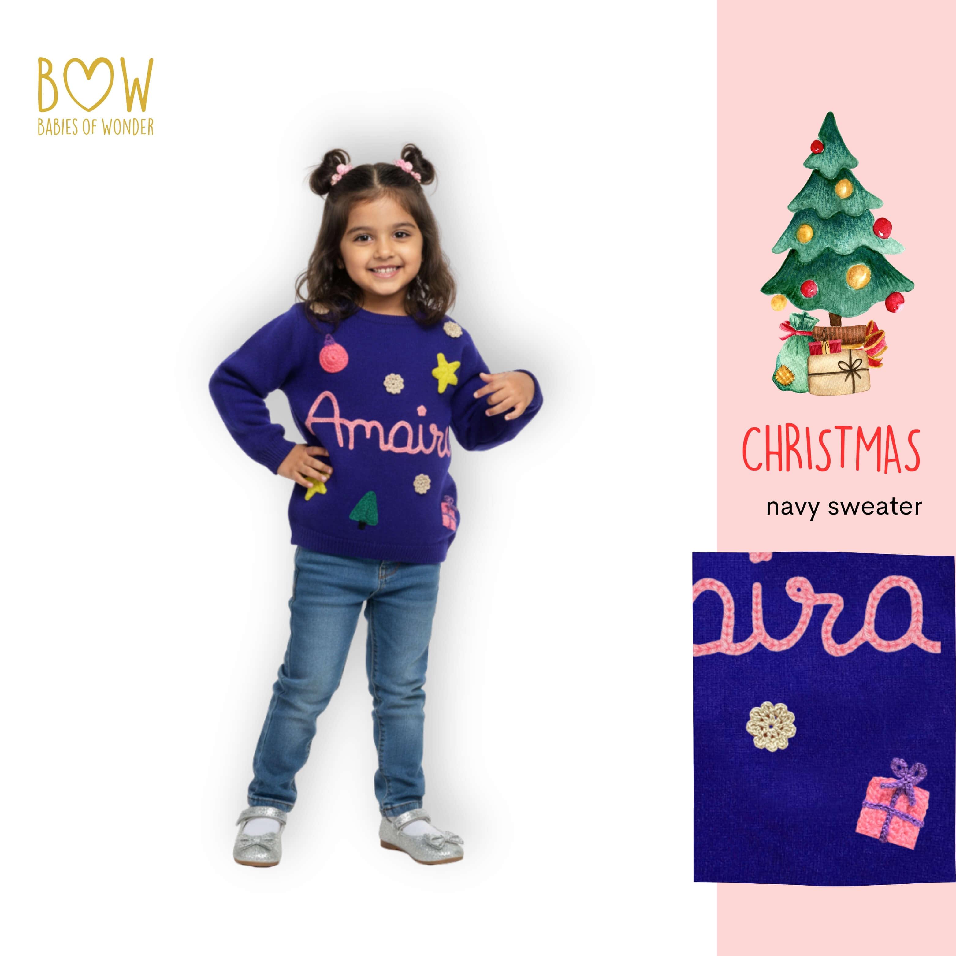 Girls Customised Christmas Sweater