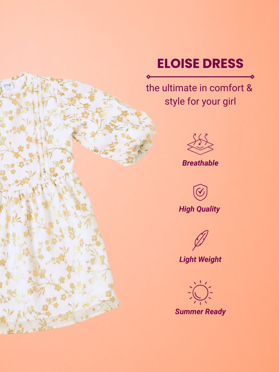 Festive Eloise Dress - White