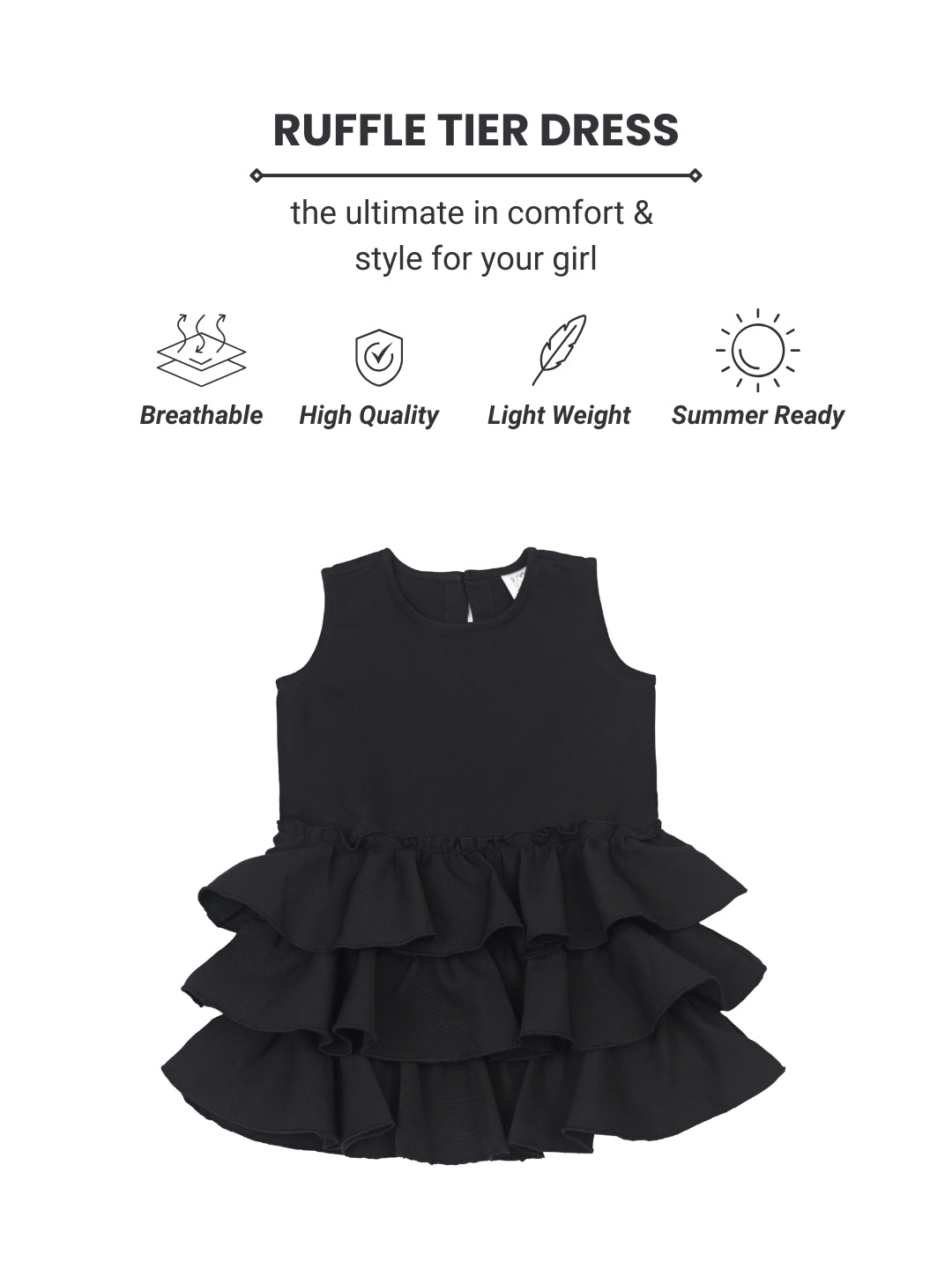 Ruffles Pixie Dress - Black