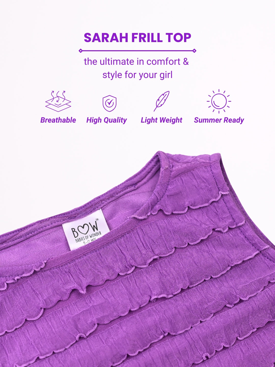 Sarah Frills Top - Purple