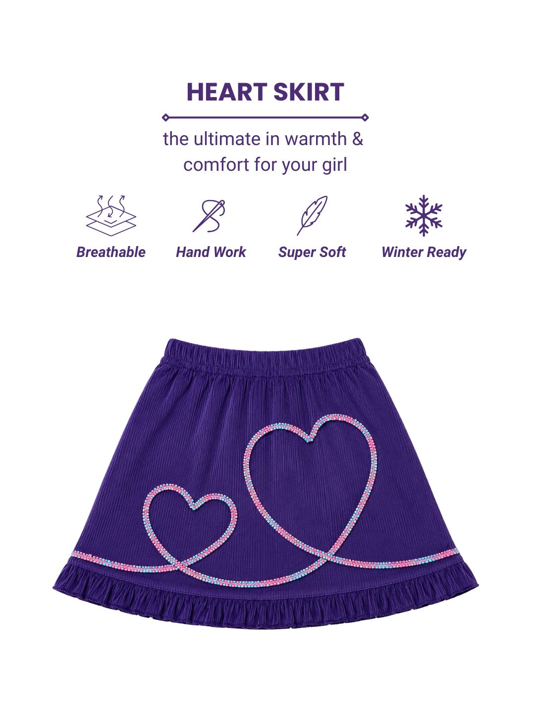Heart Frill Skirt - Purple