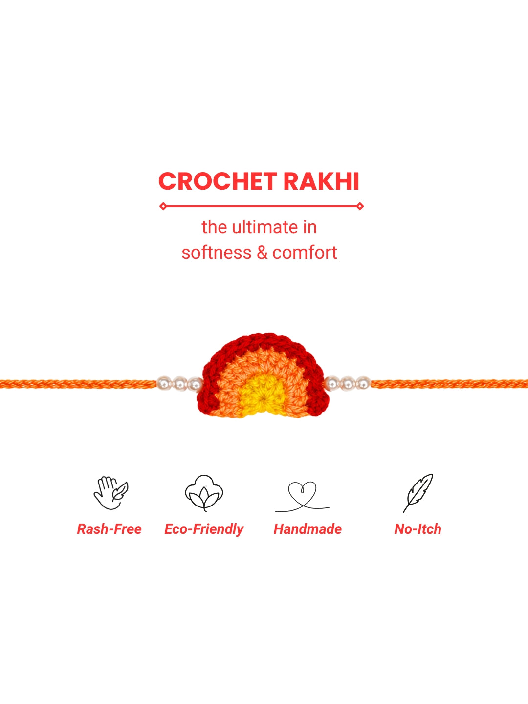 Colourful Rainbow Rakhi - Red