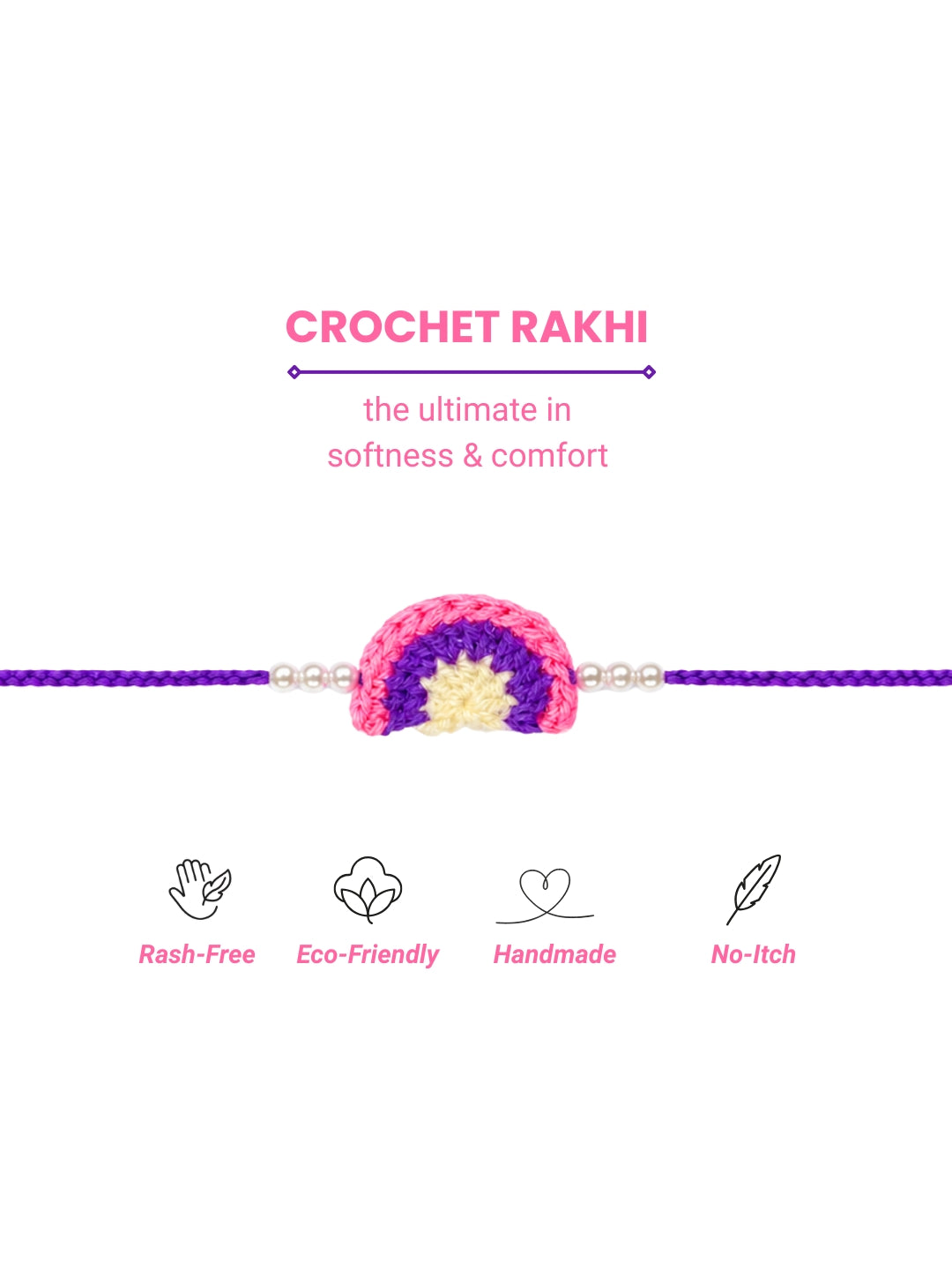 Colourful Rainbow Rakhi - Pink