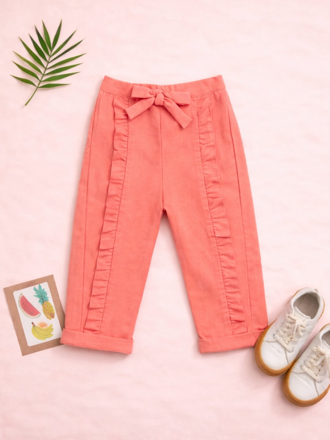 Ella Frills Pants - Peach