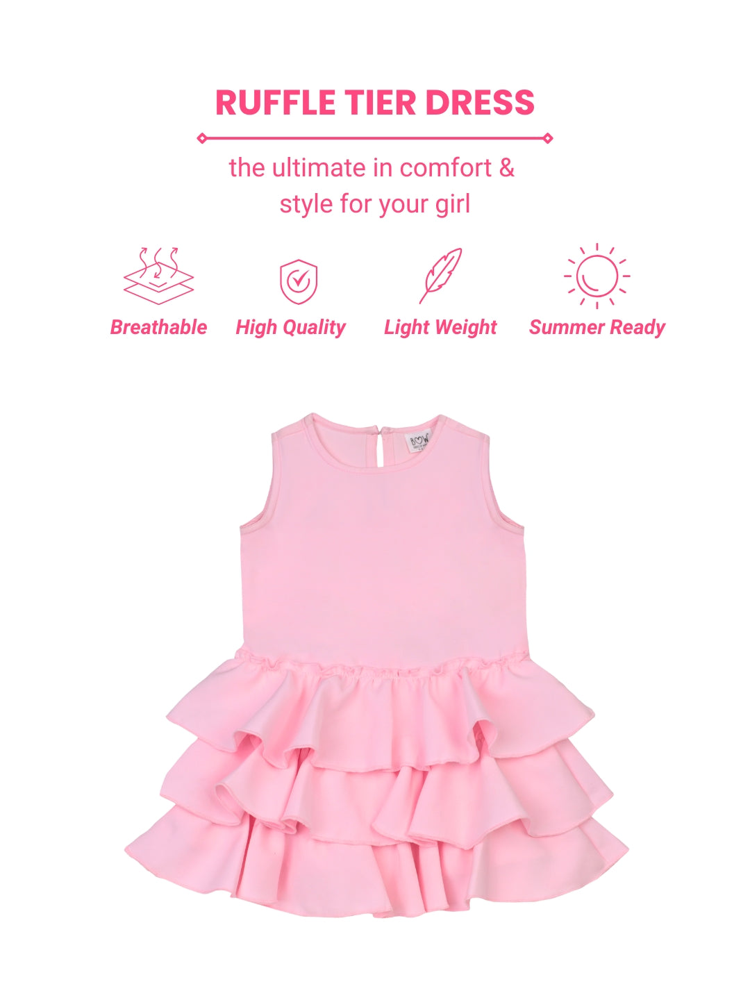 Ruffles Pixie Dress - Baby Pink