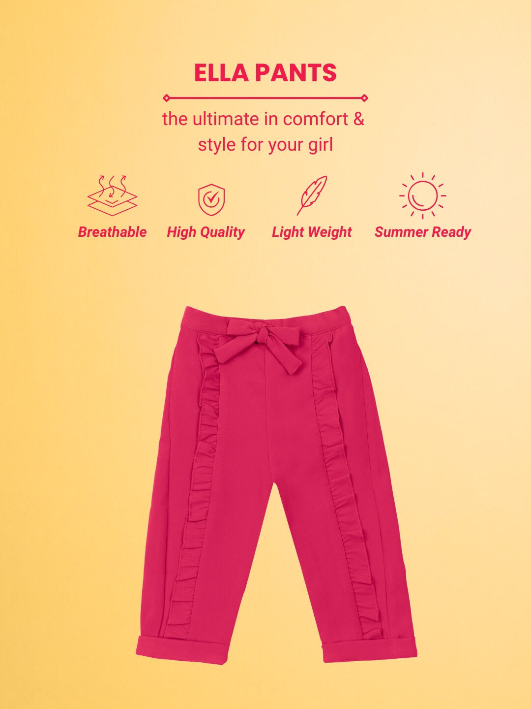 Ella Frills Pants - Hot Pink