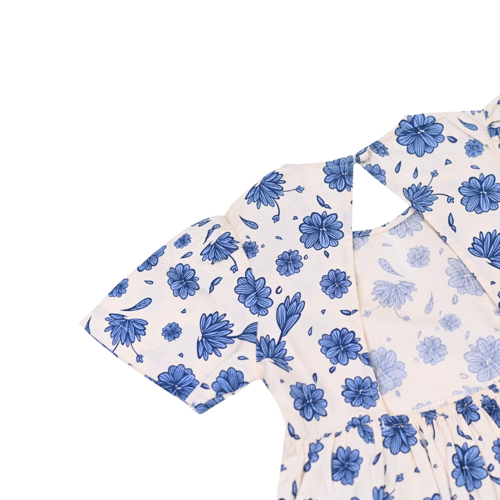 Cotton Emma Dress - Blue Floral