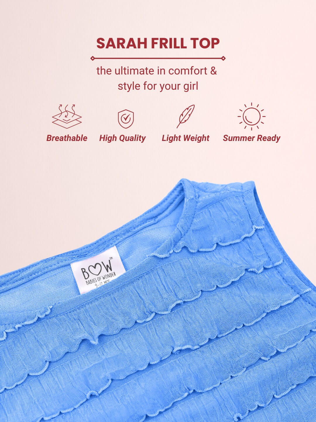 Sarah Frills Top - Blue