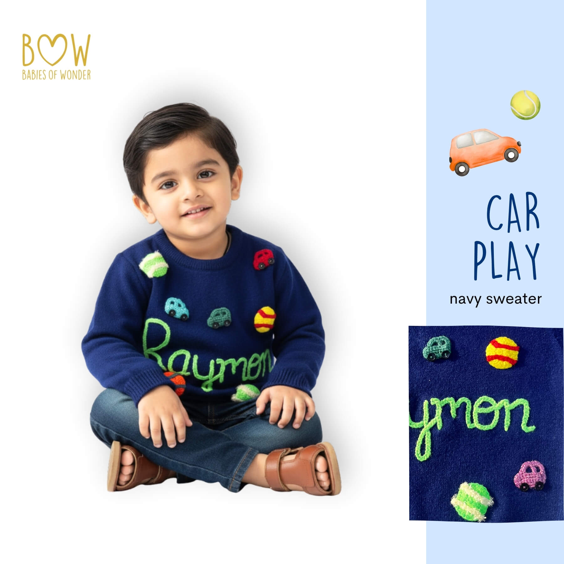 Boys Customised Car Play Sweater