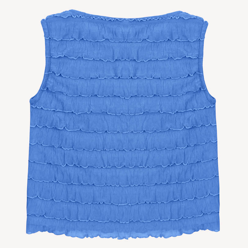 Sarah Frills Top - Blue