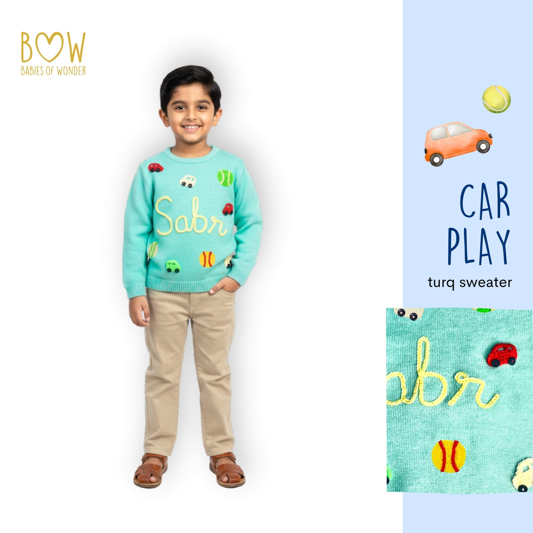 Boys Customised Car Play Sweater