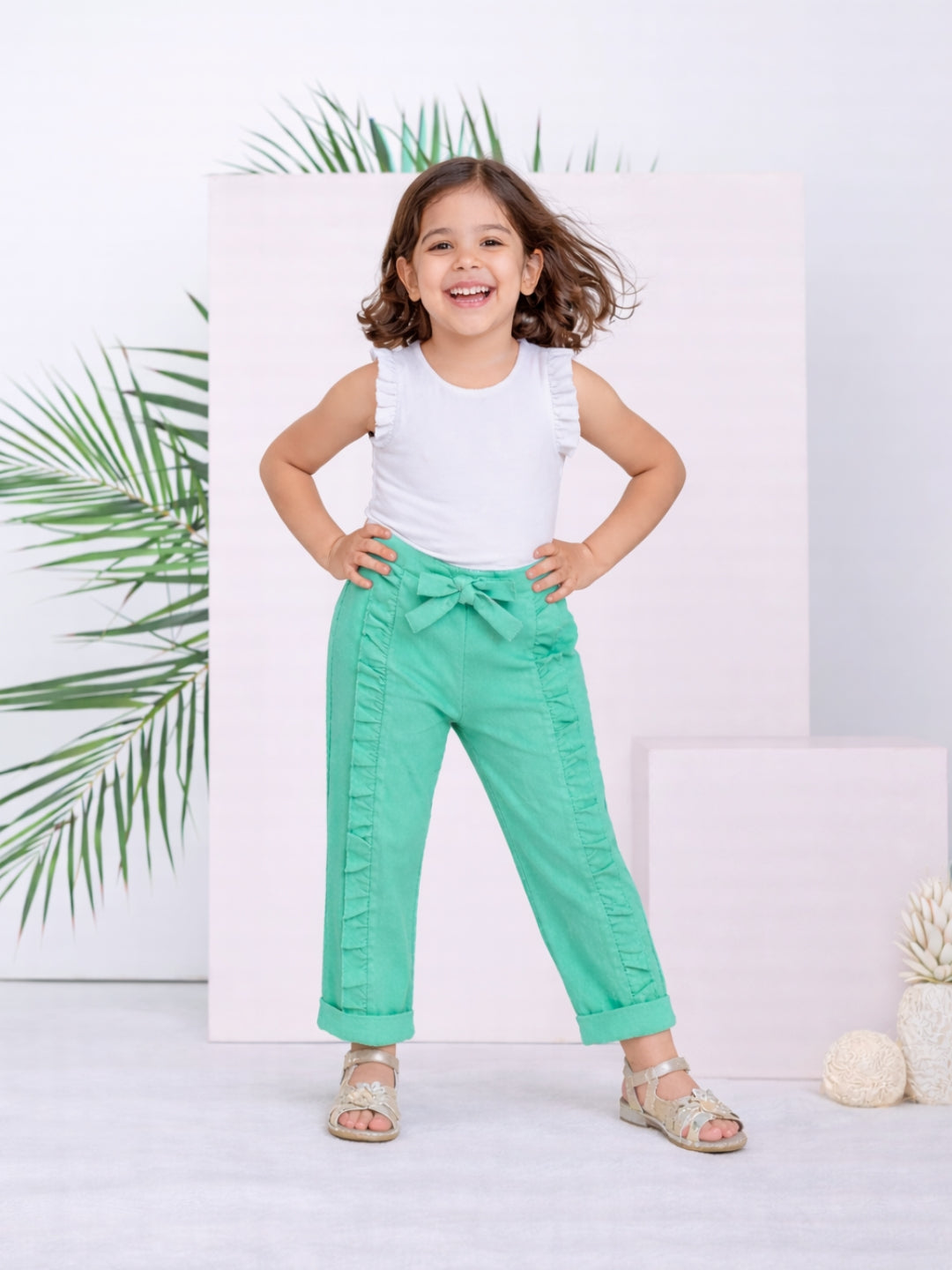 Ella Frills Pants - Turquoise