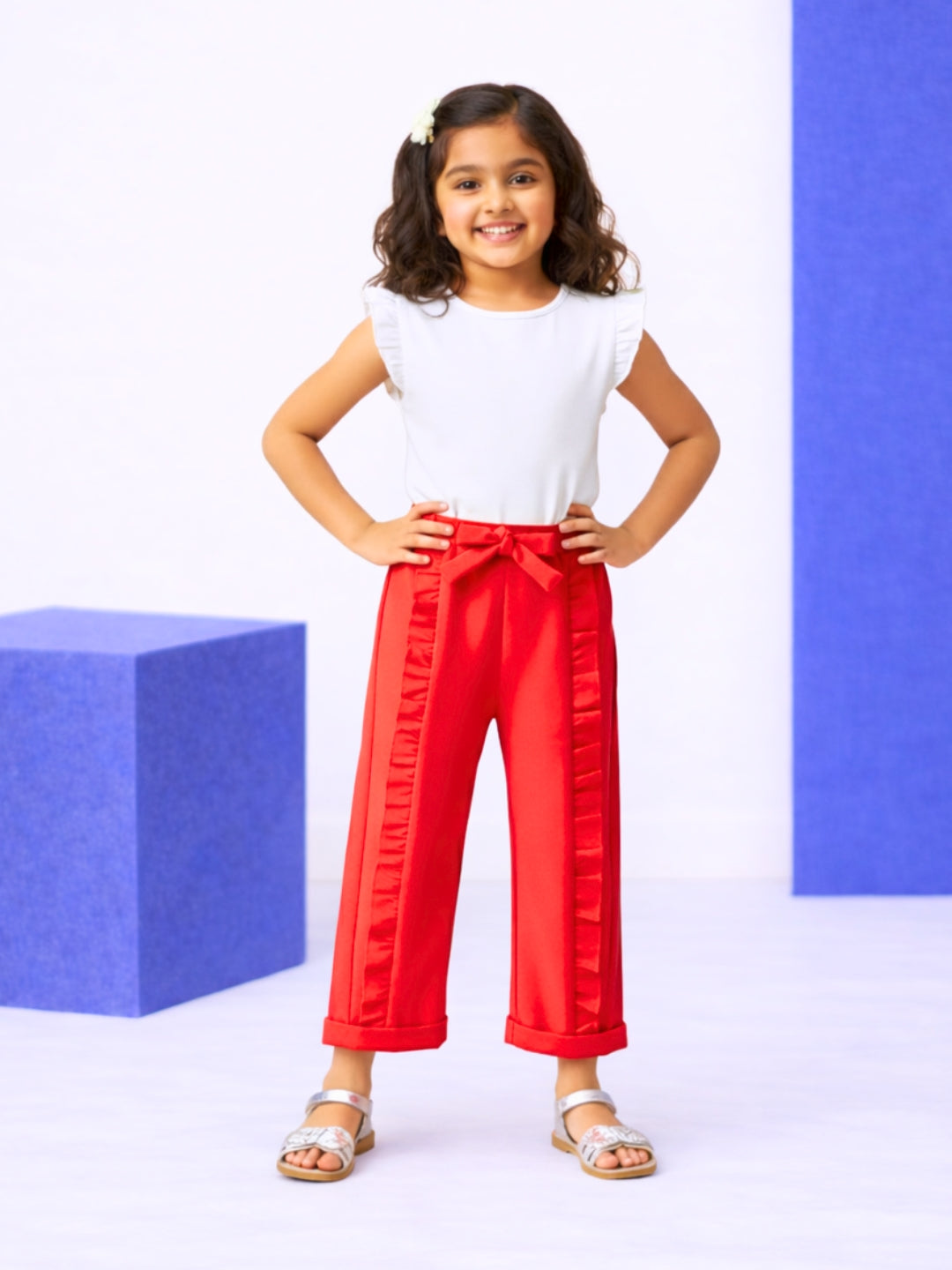 Ella Frills Pants - Red