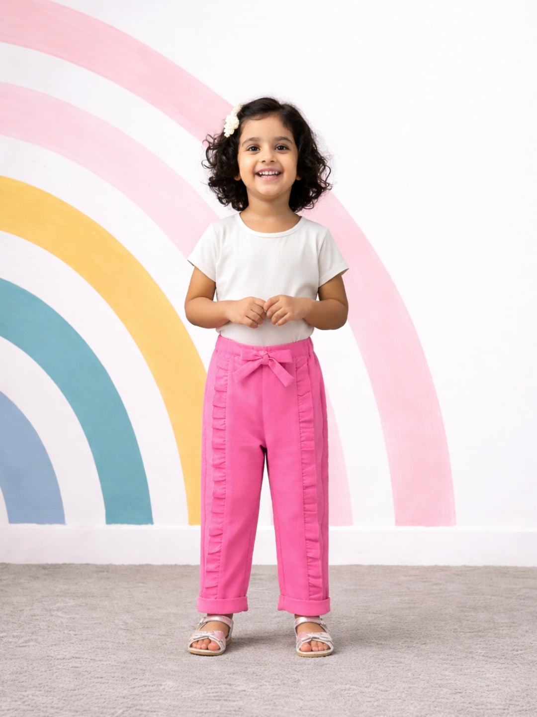 Ella Frills Pants - Barbie Pink