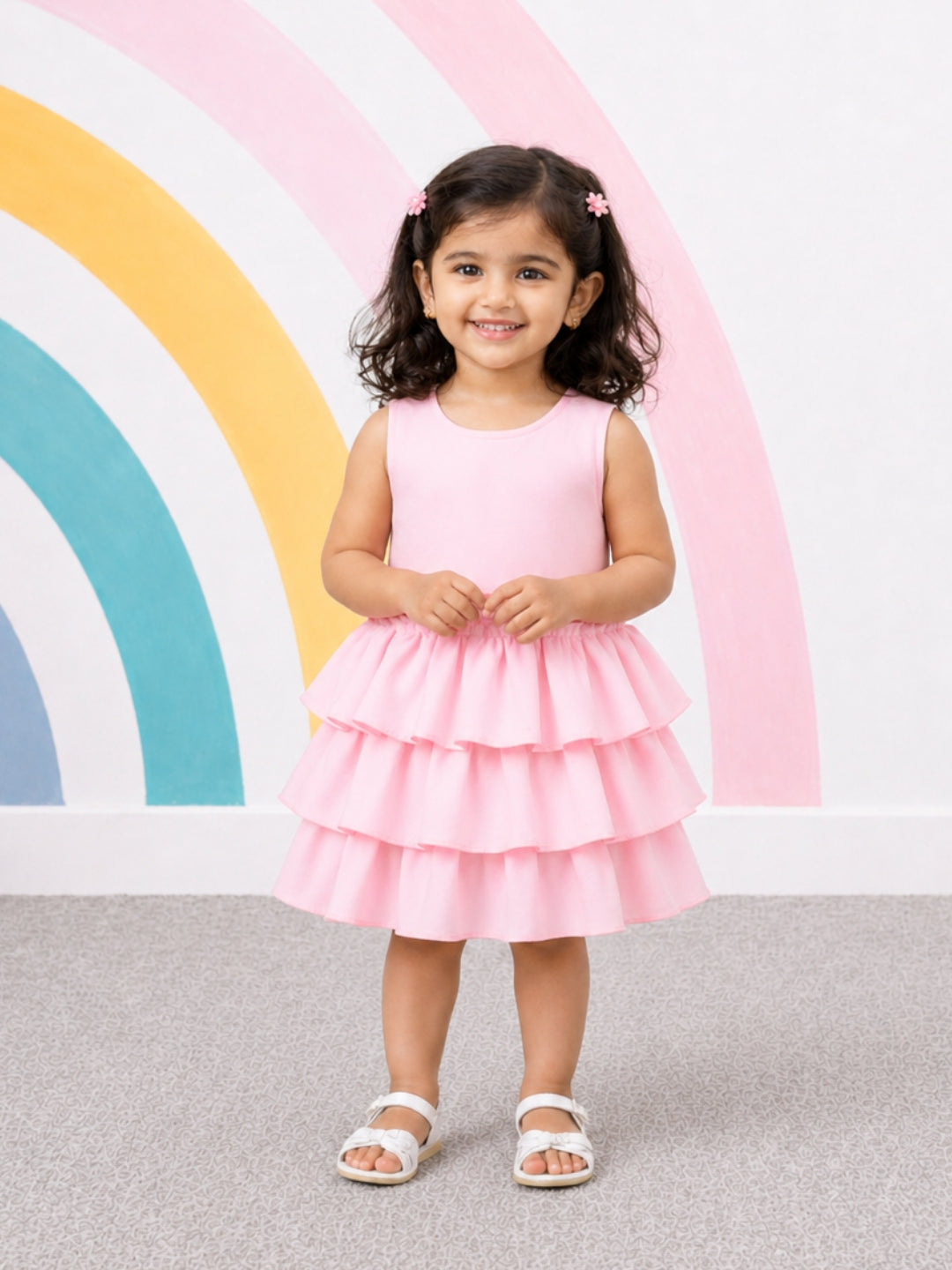 Ruffles Pixie Dress - Baby Pink