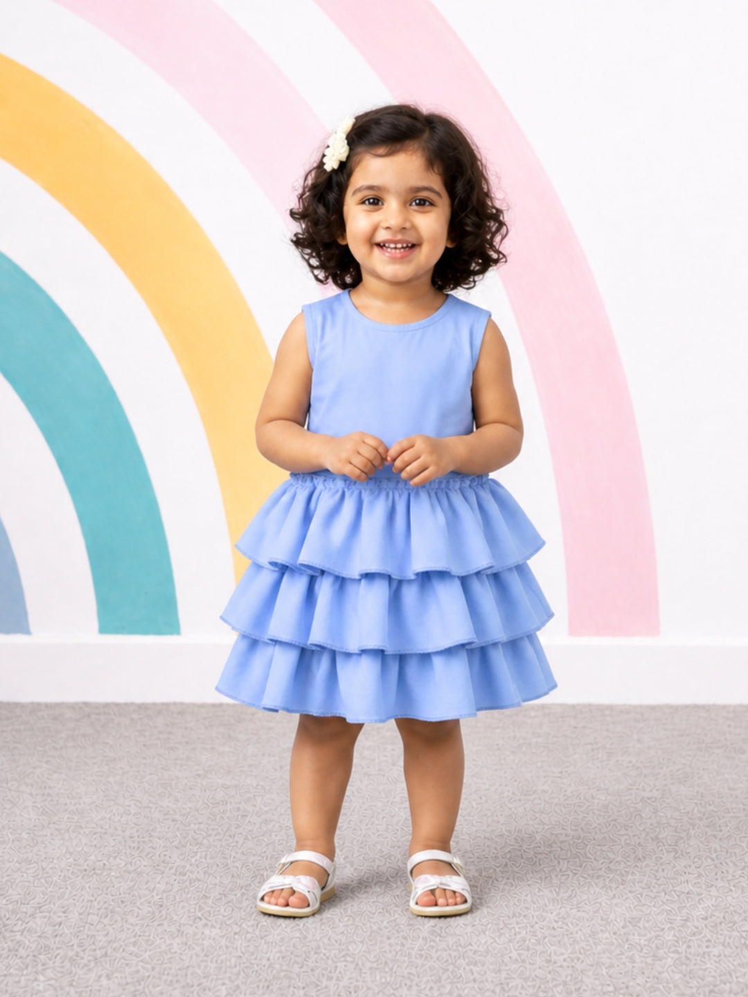 Ruffles Pixie Dress - Baby Blue