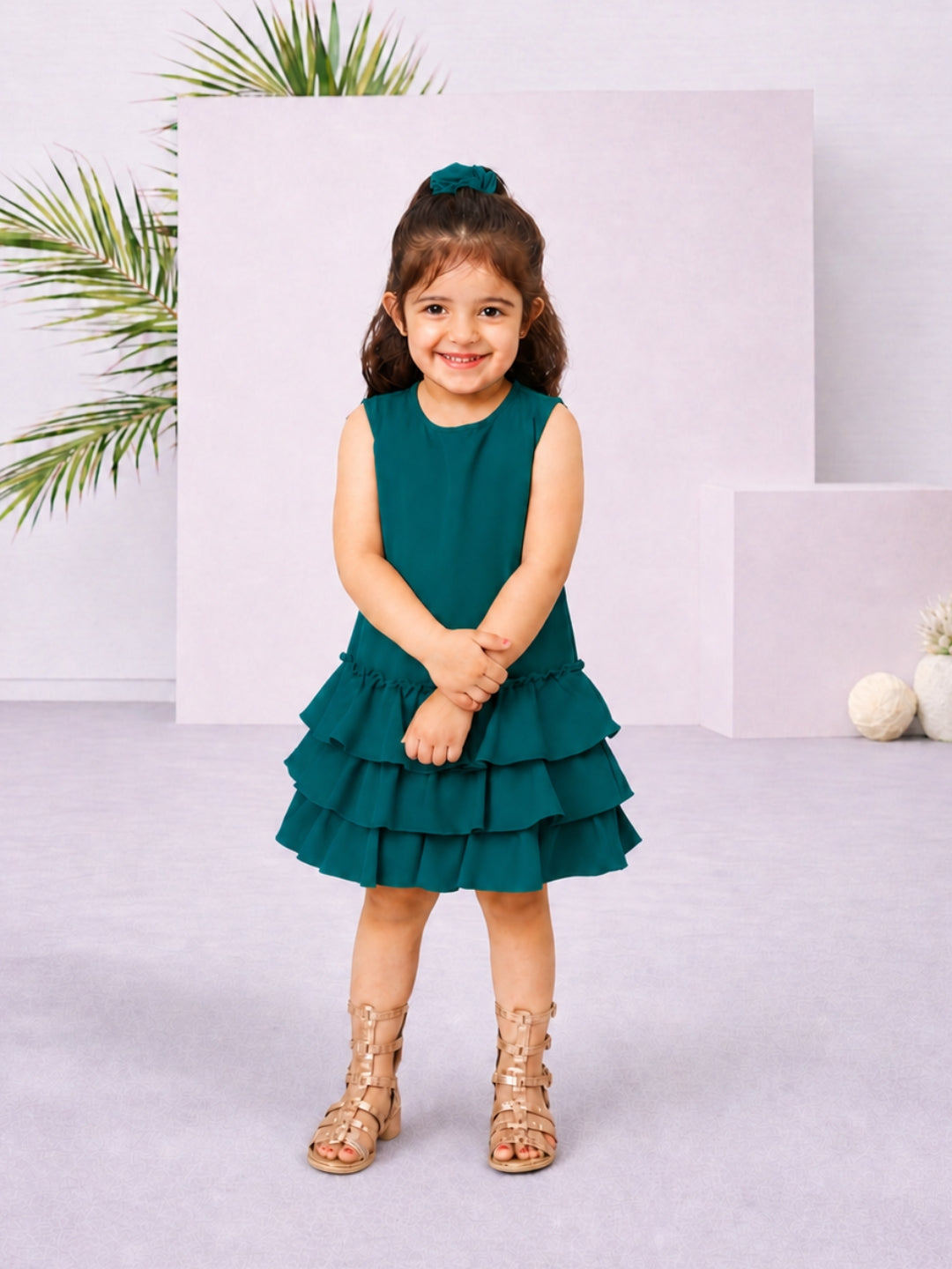 Ruffles Pixie Dress - Teal