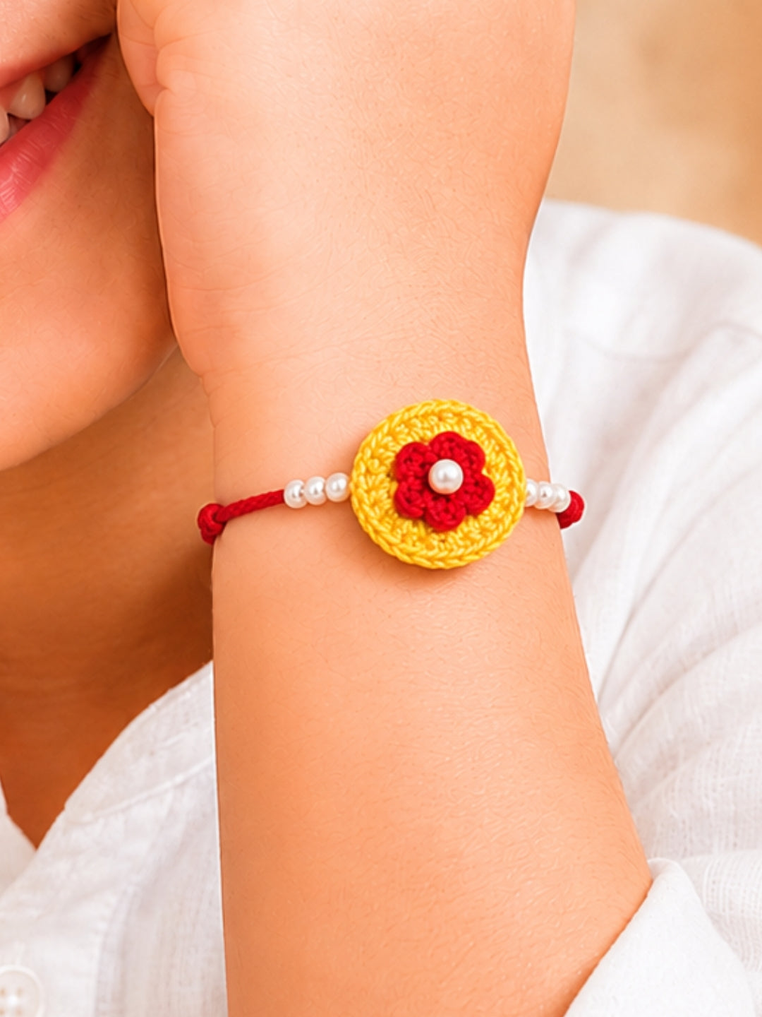 Soft Flower Rakhi - Red