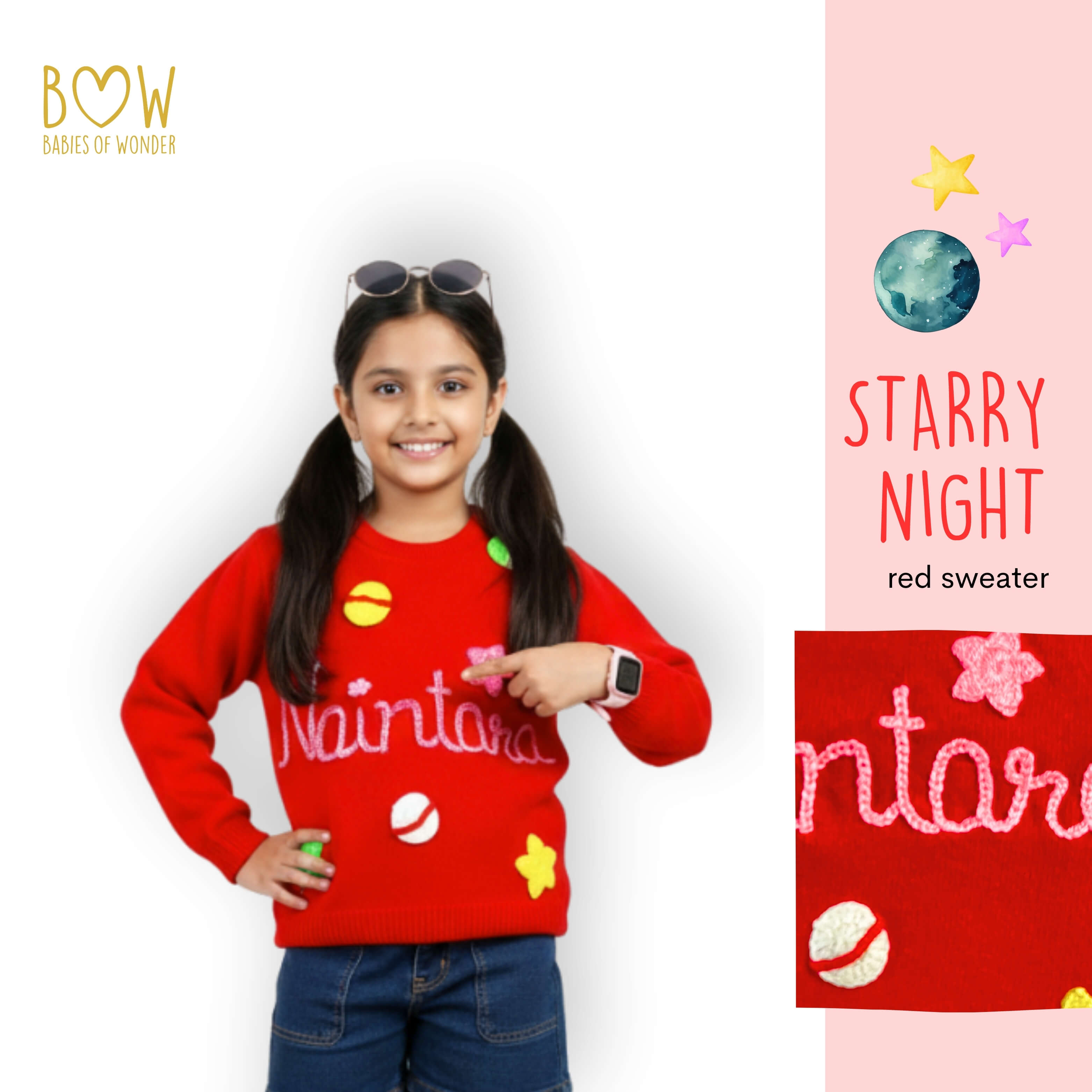 Girls Customised Starry Night Sweater
