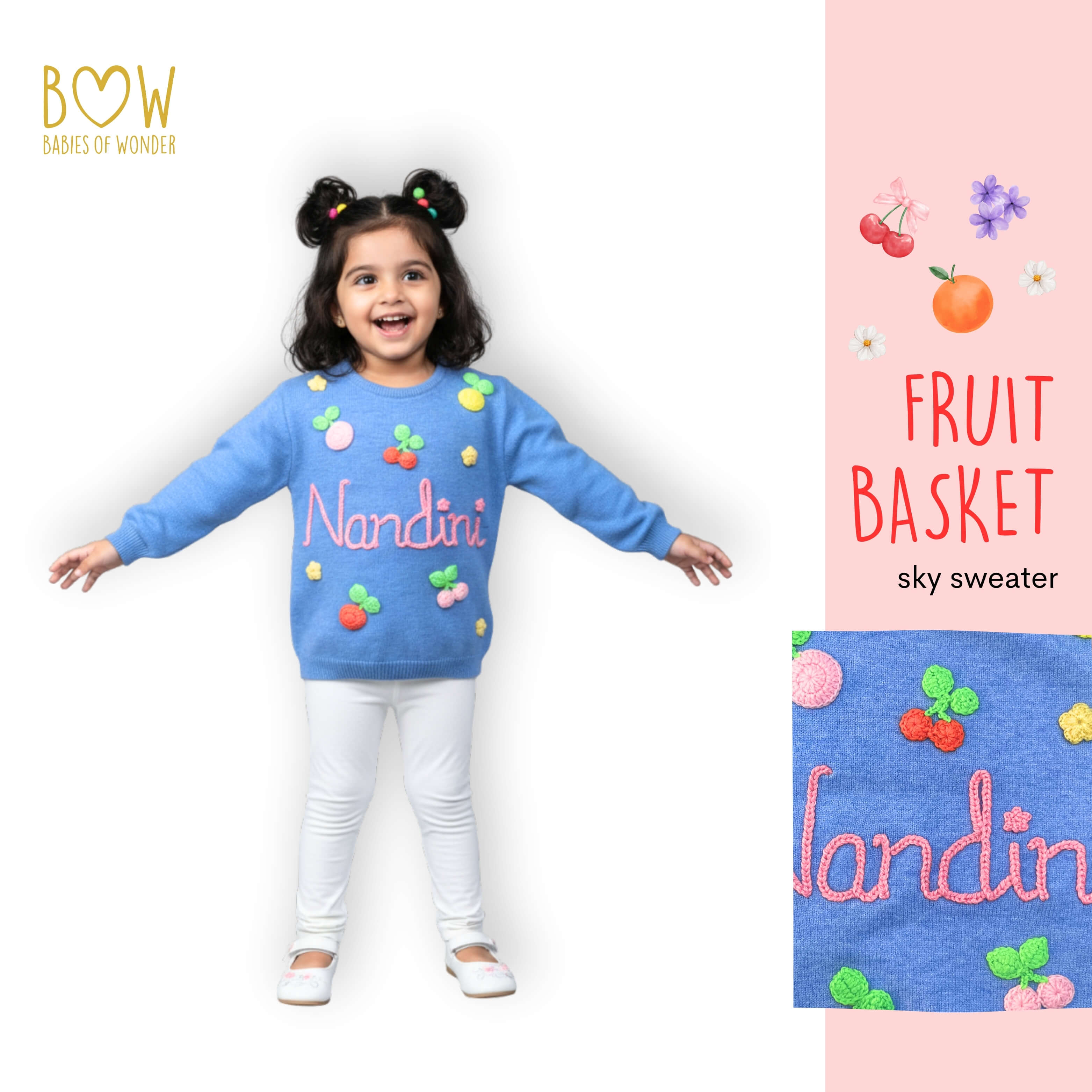 Girls Customised Fruit Basket Sweater