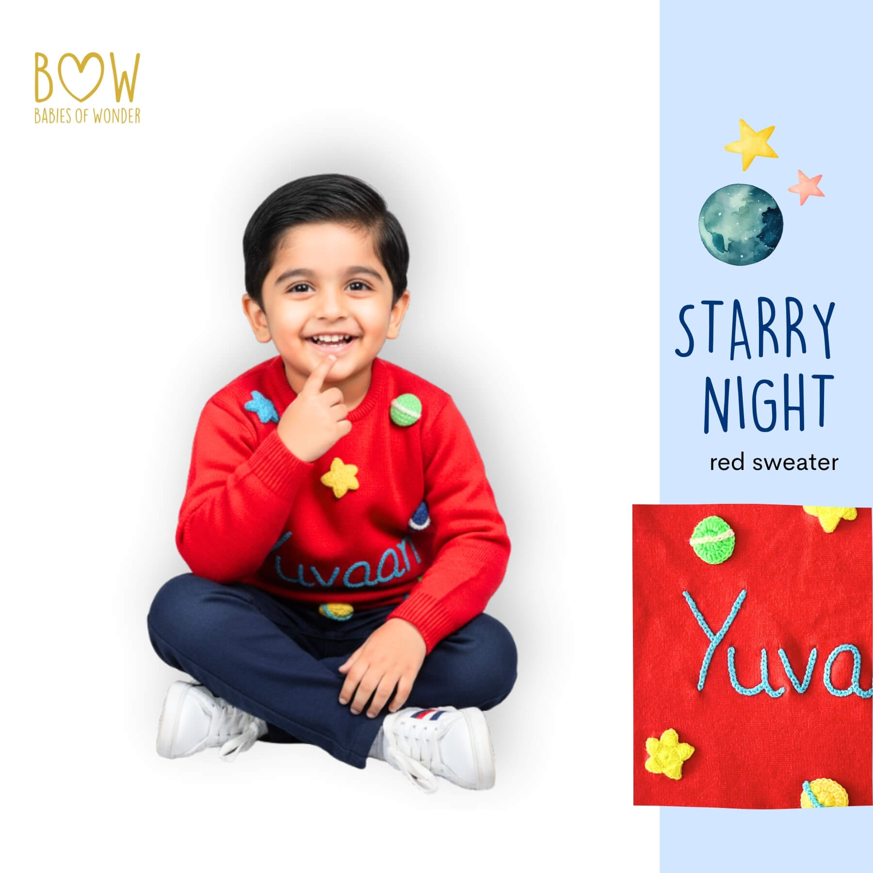 Boys Customised Starry Night Sweater