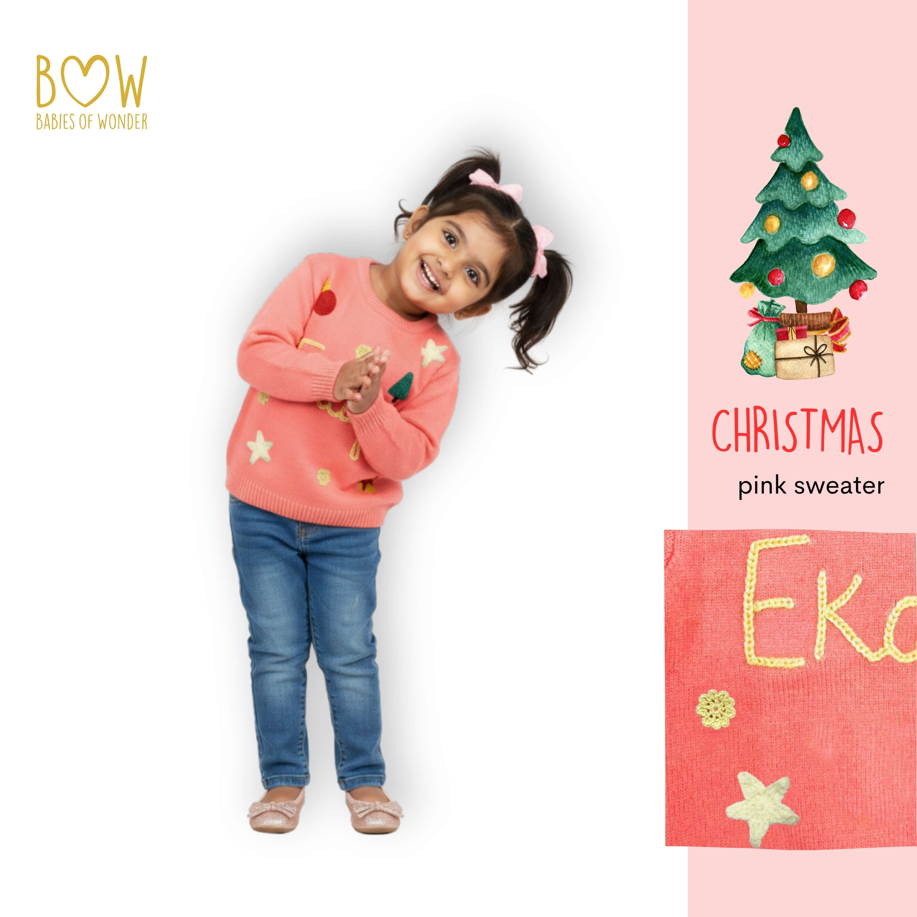 Girls Customised Christmas Sweater