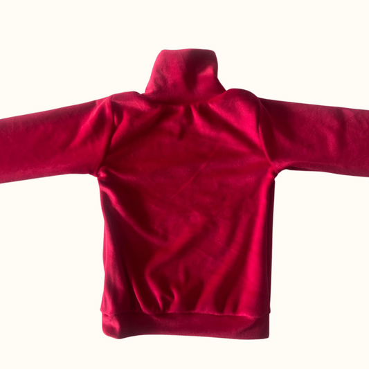 Cosy Velour Turtleneck - Red