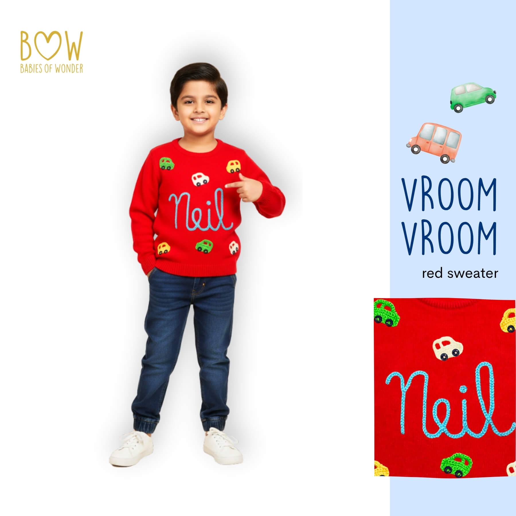 Boys Customised Cars Sweater