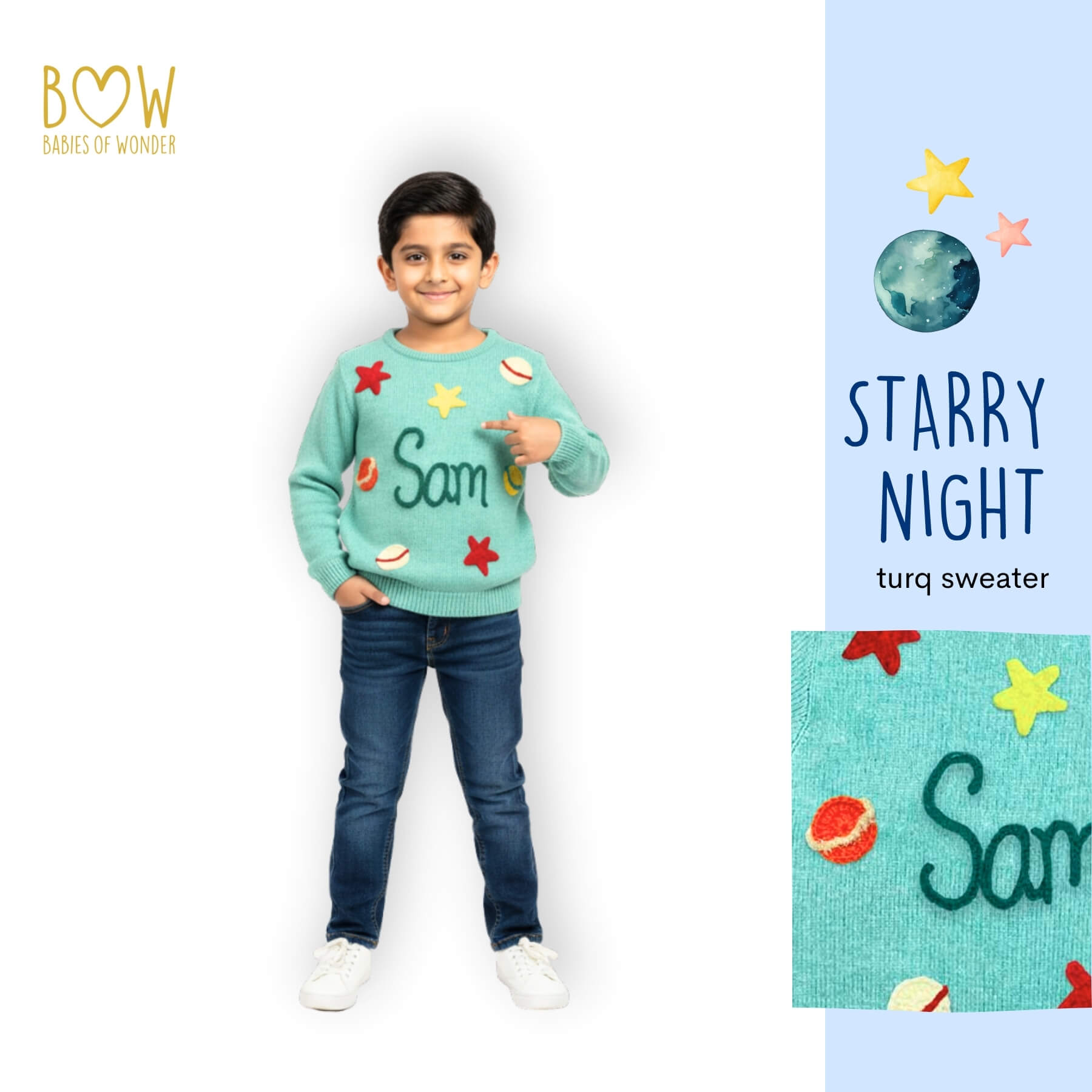 Boys Customised Starry Night Sweater