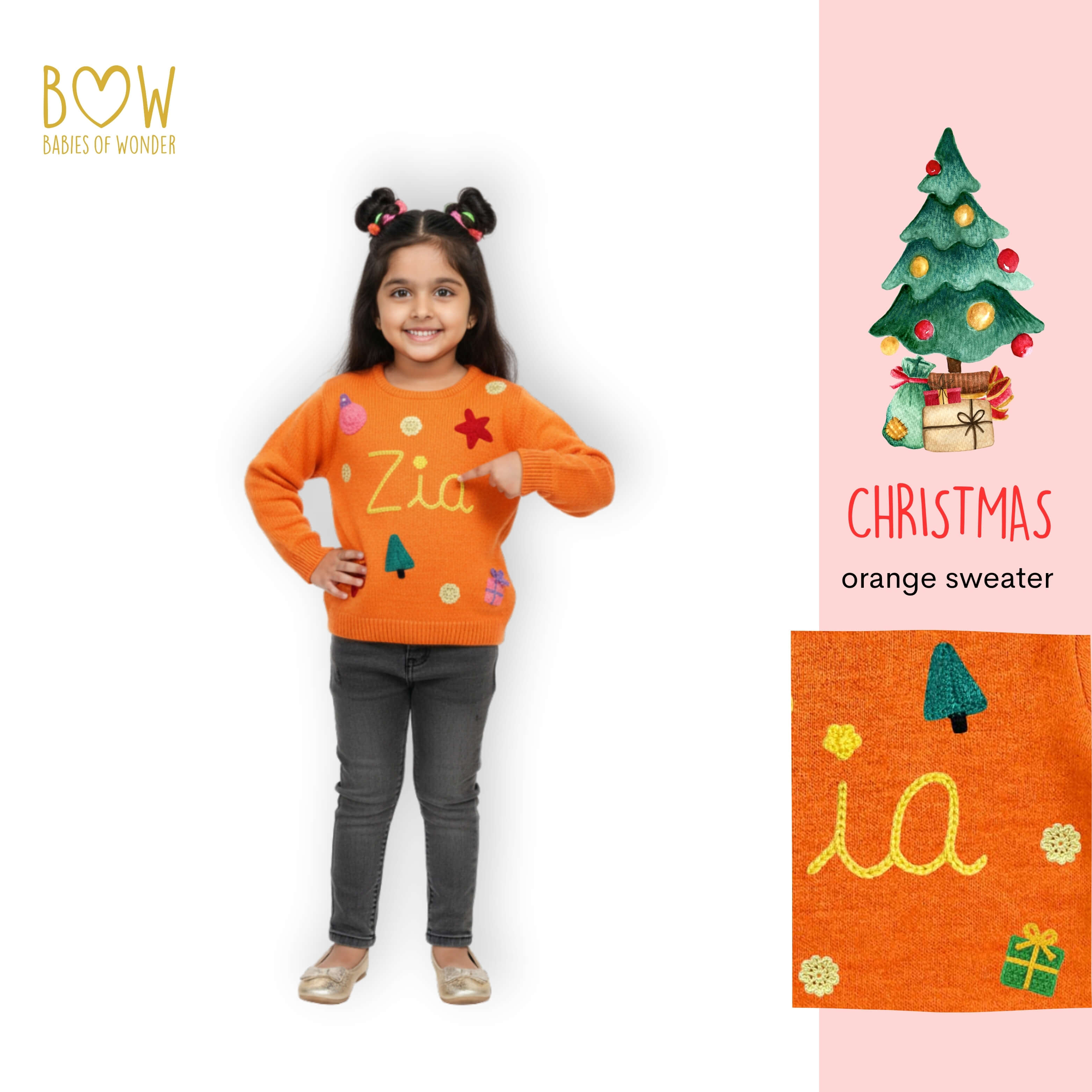 Girls Customised Christmas Sweater