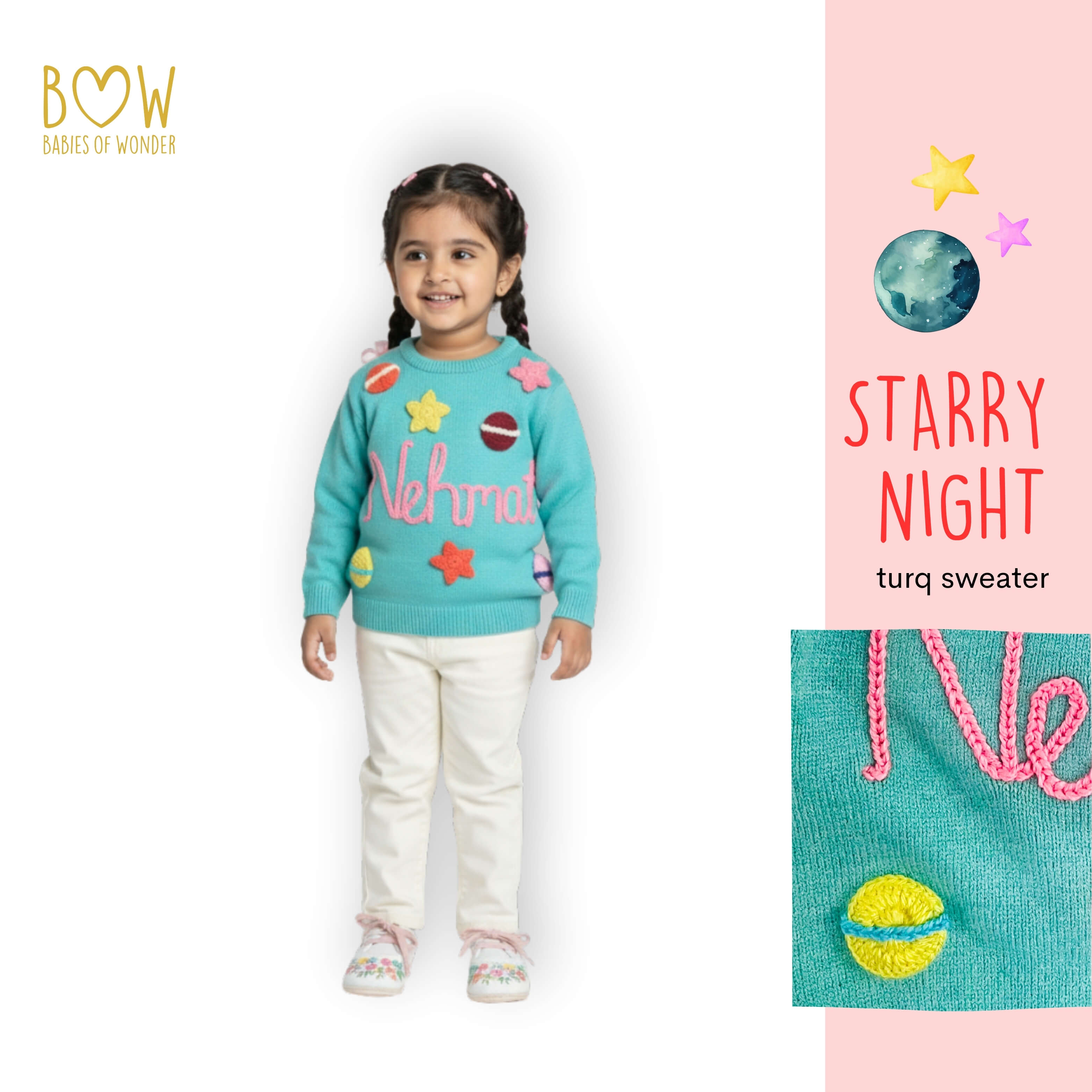 Girls Customised Starry Night Sweater