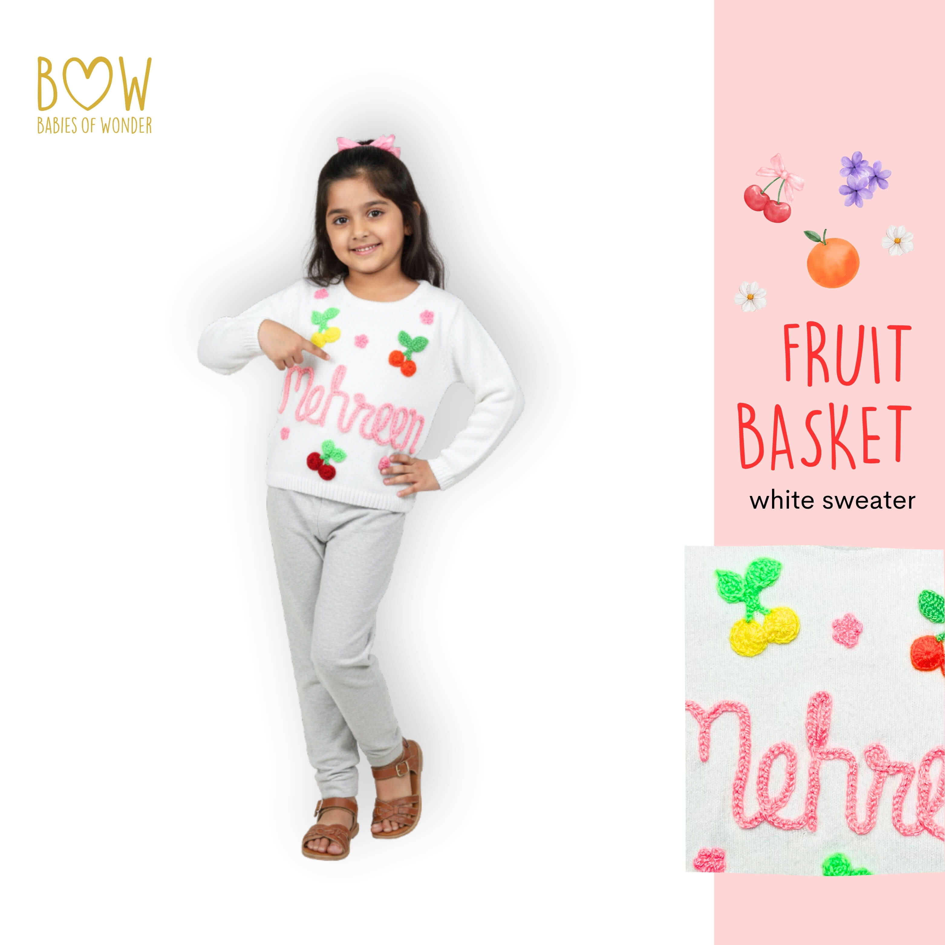 Girls Customised Fruit Basket Sweater