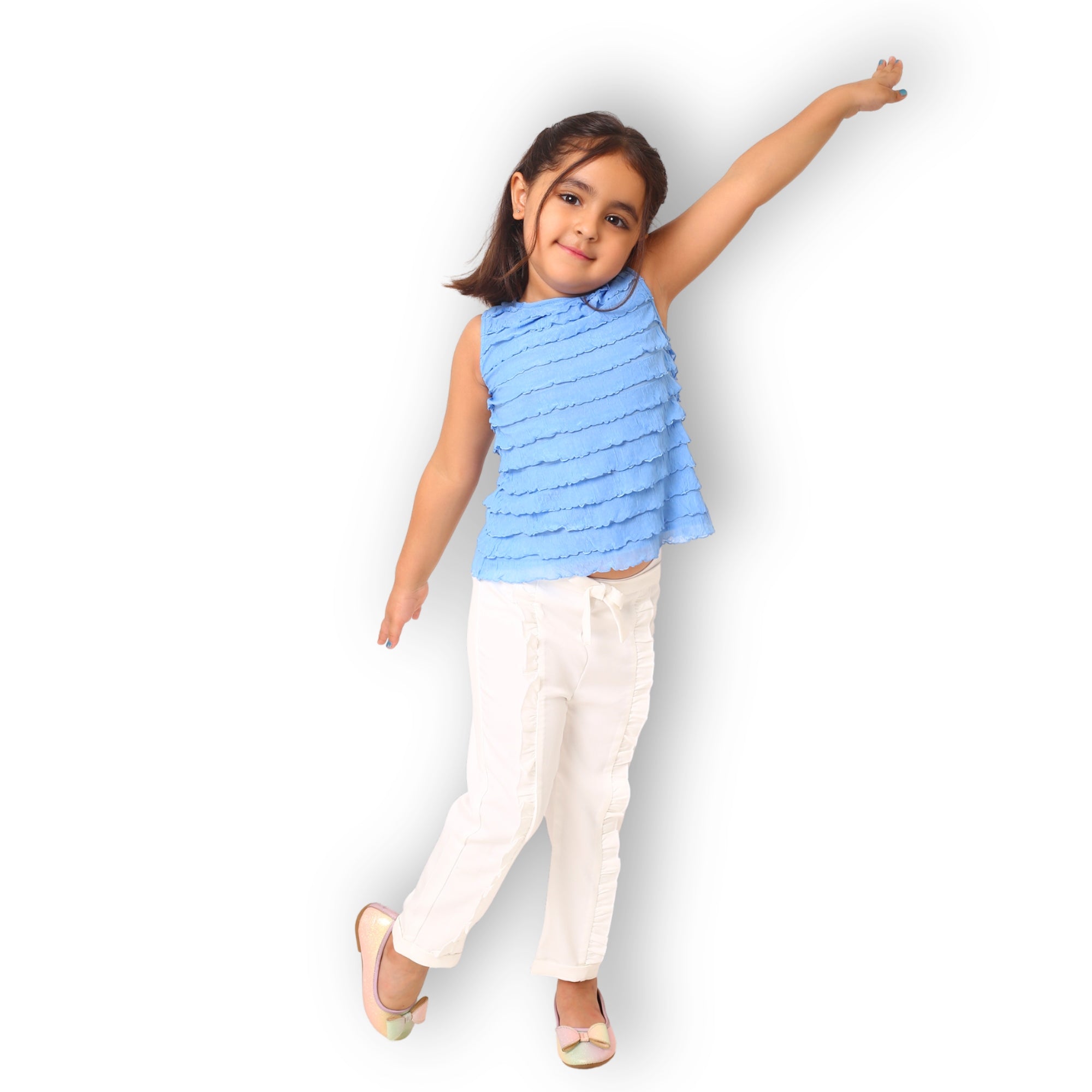 Ella Frills Pants - White