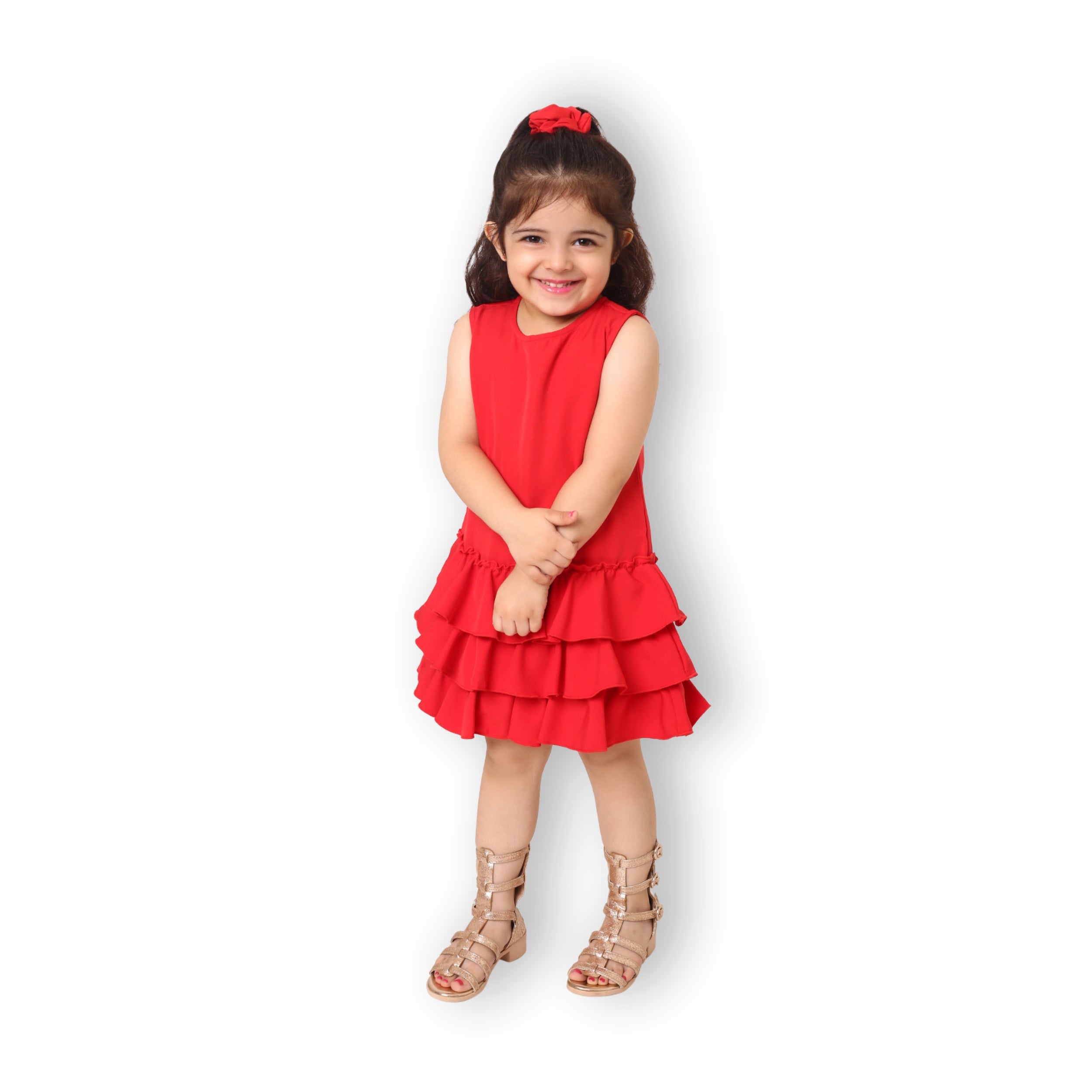 Ruffles Pixie Dress - Red