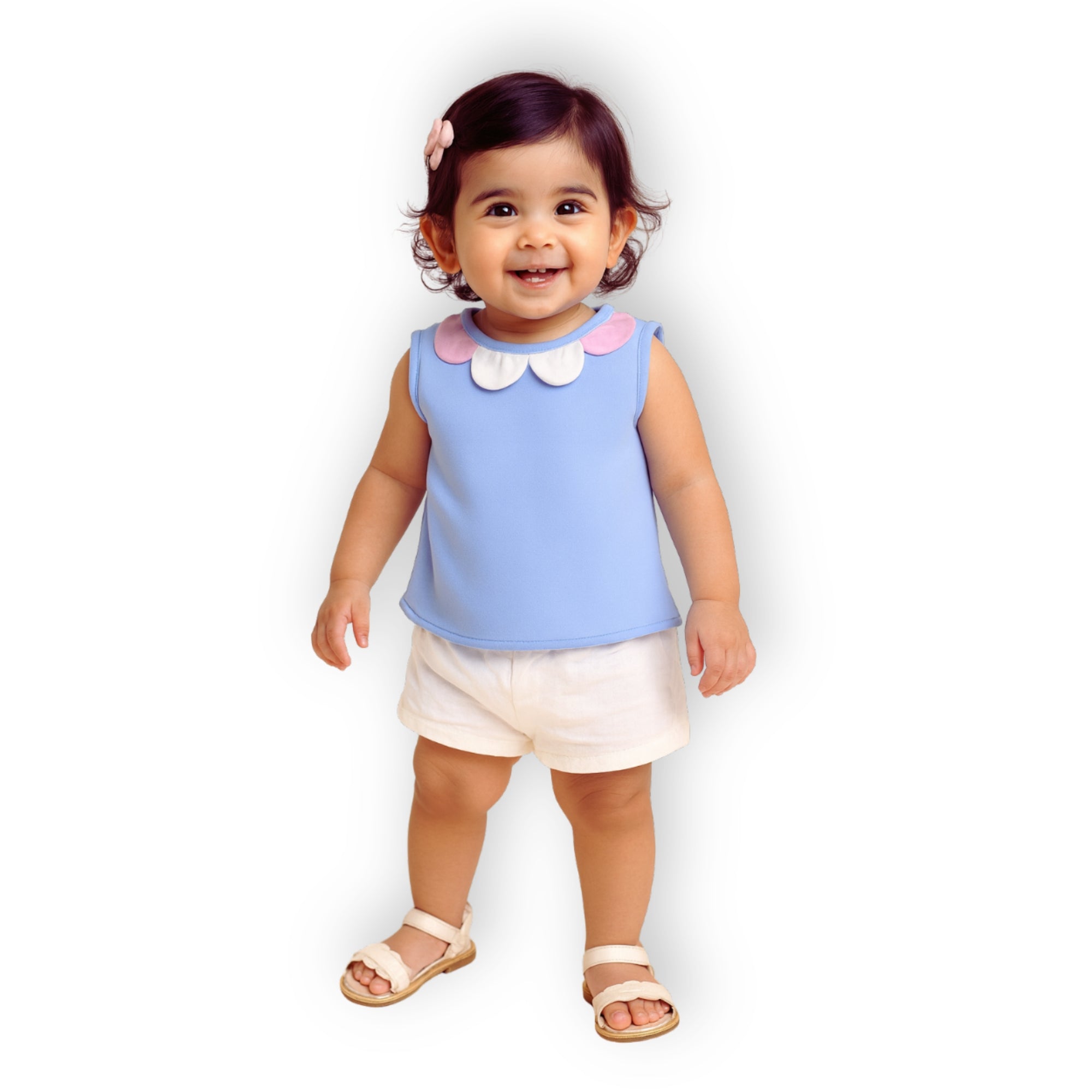 Flower Blossom Top - Baby Blue