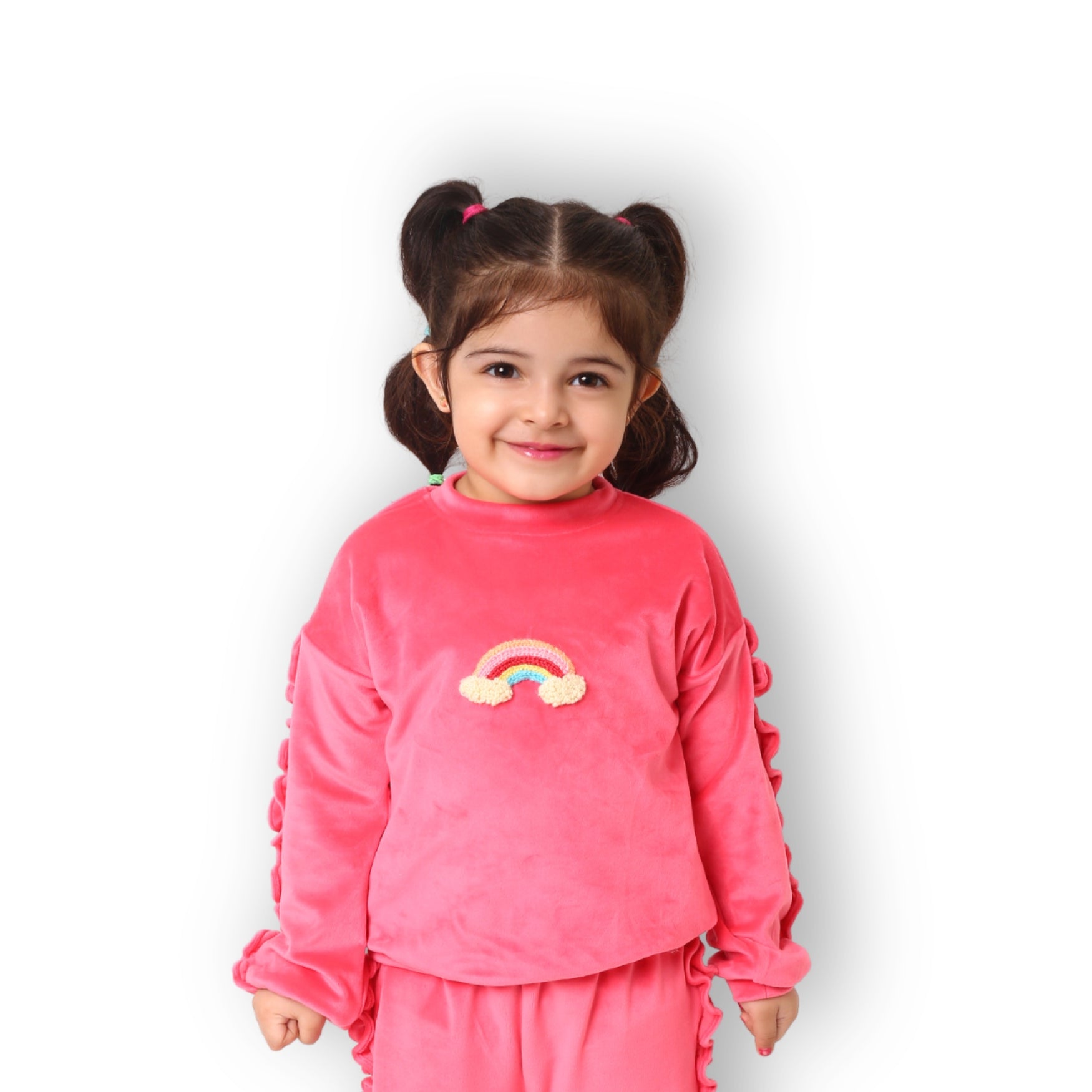 Cosy Rainbow Ruffle Sweatshirt