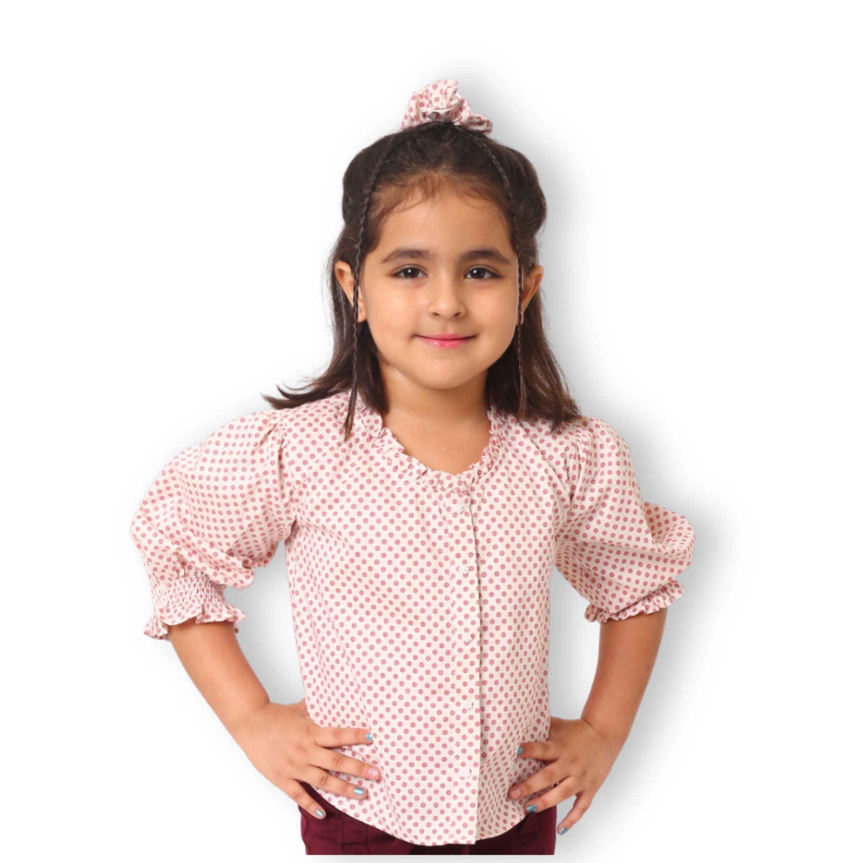 Sweetpea Shirt with Pearls - Pink
