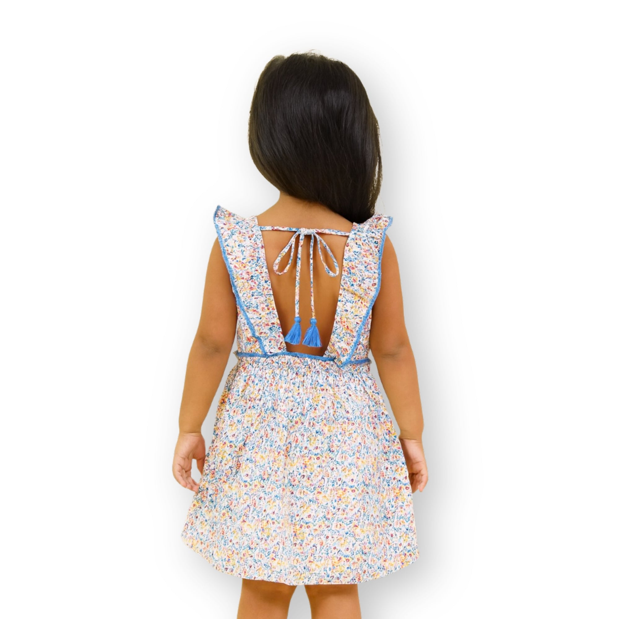 Soft Tassel Dress - Blue