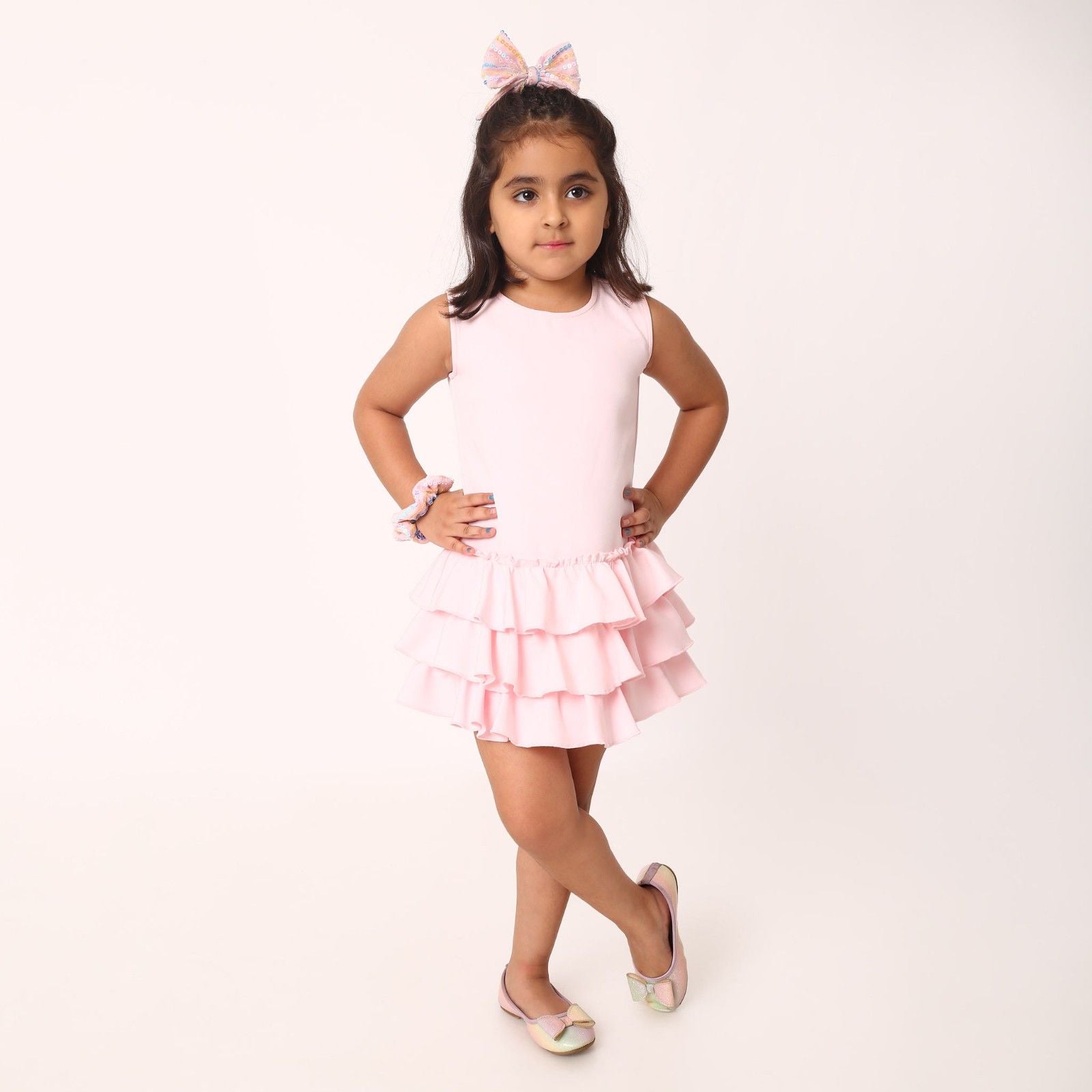 Ruffles Pixie Dress - Baby Pink