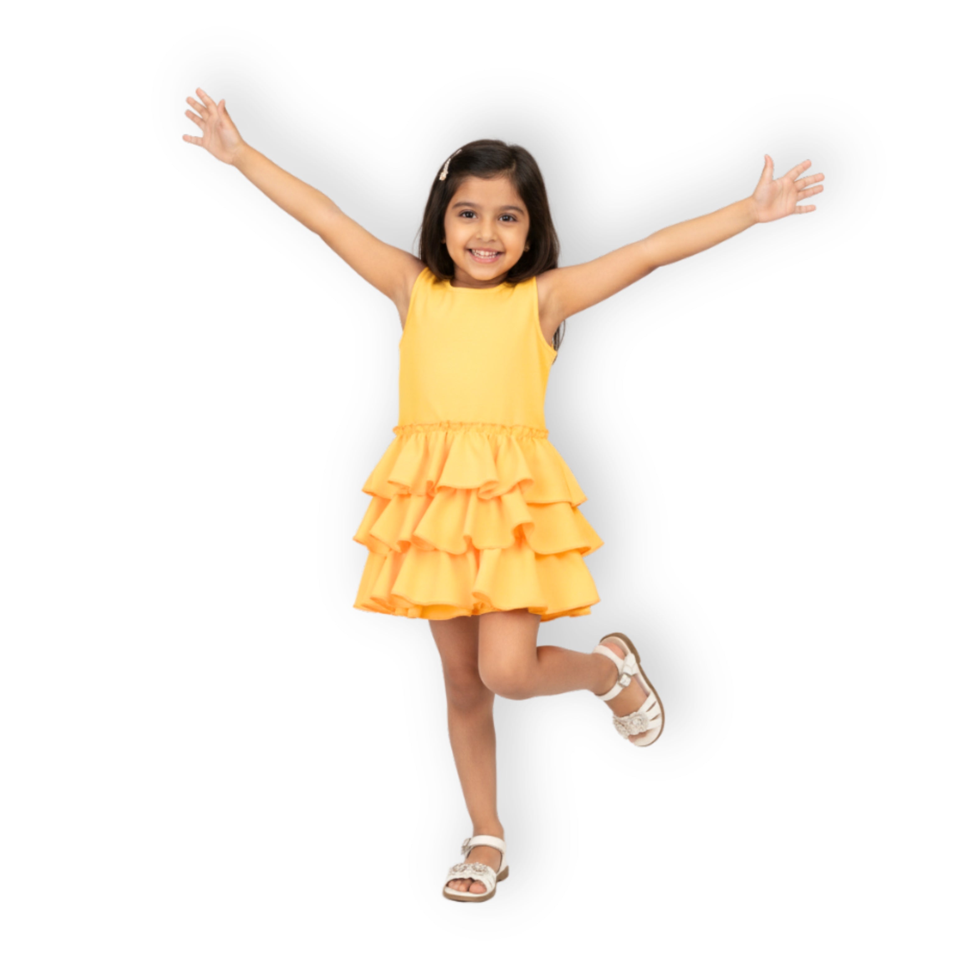 Ruffles Pixie Dress - Yellow
