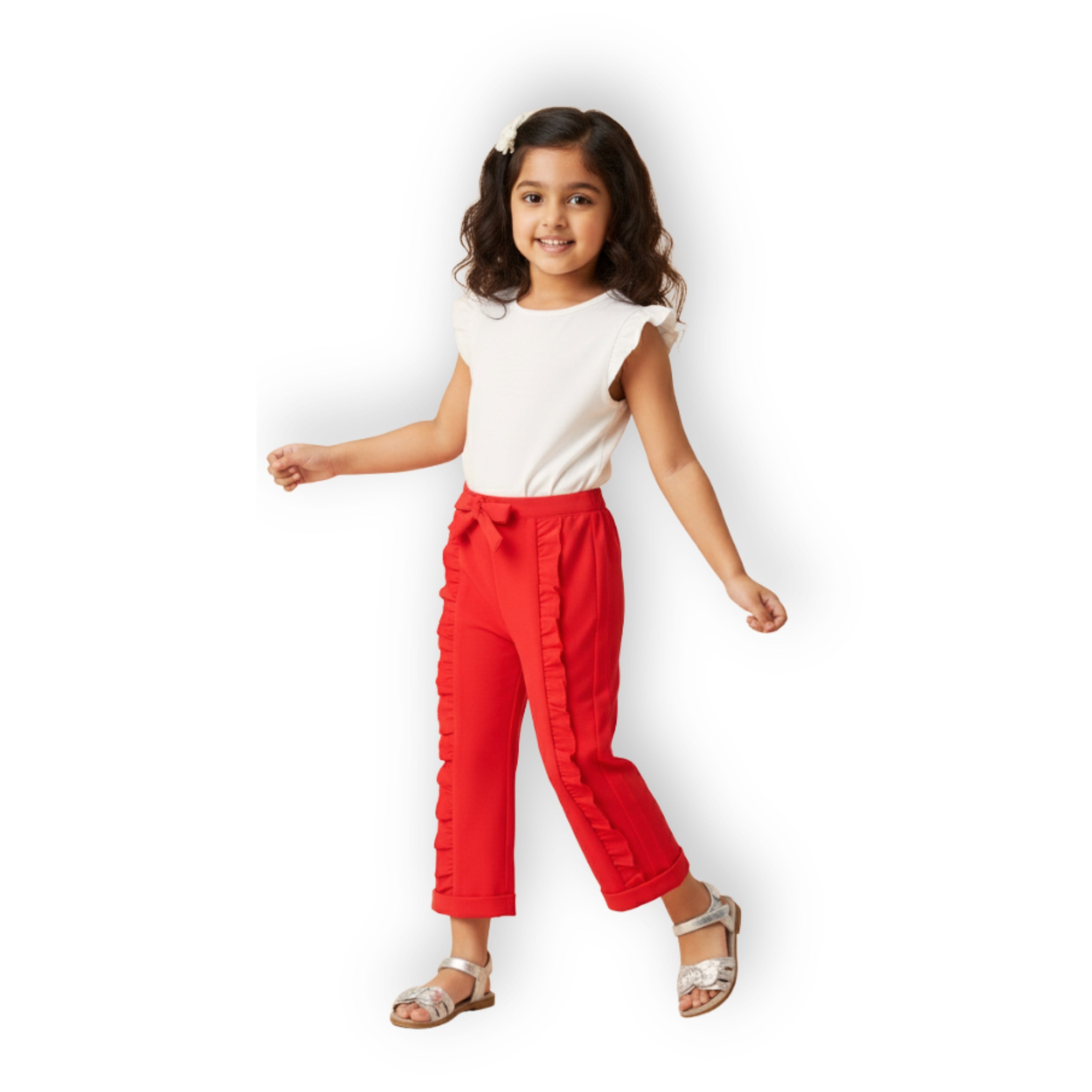 Ella Frills Pants - Red